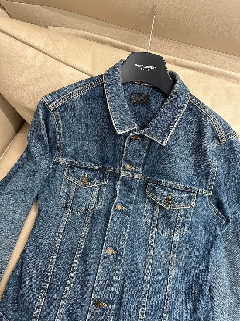 Saint Laurent Paris Saint Laurent Paris Washed Basic Blue Denim Jacket Size US XL / EU 56 / 4 - 4 Thumbnail