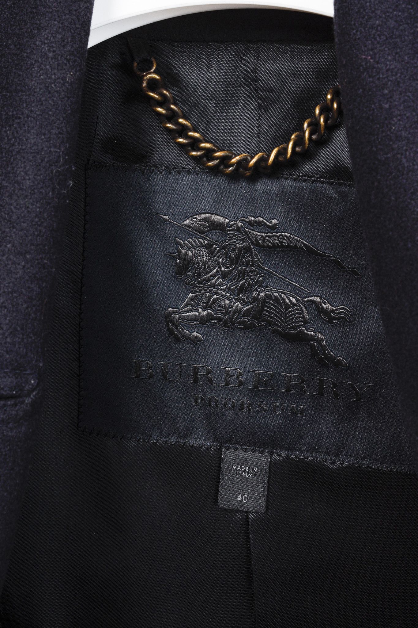 Burberry Prorsum Burberry Prorsum Navy Wool Tulle Trim Pea Coat Size M / US 6-8 / IT 42-44 - 4 Thumbnail