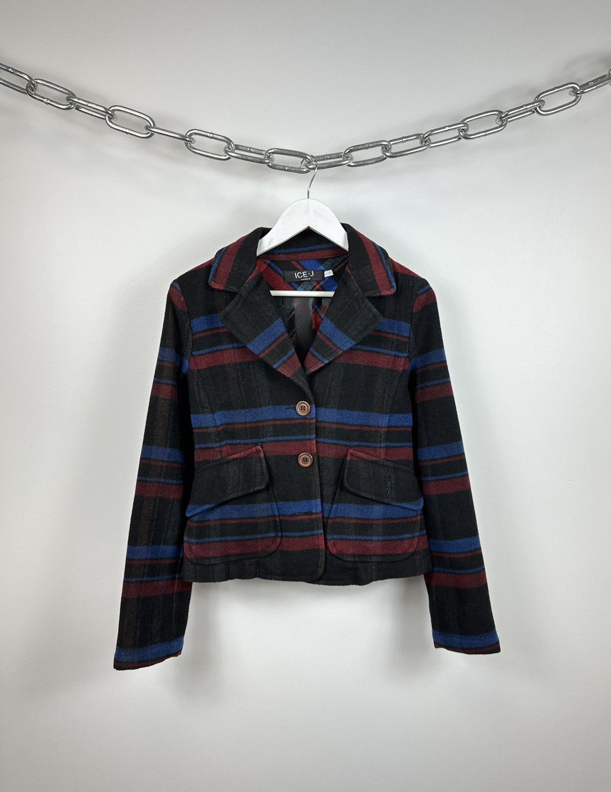 Iceberg Vintage 90s Iceberg Checkered Luxury Designer Blazer Jacket Size M / US 6-8 / IT 42-44 - 1 Thumbnail