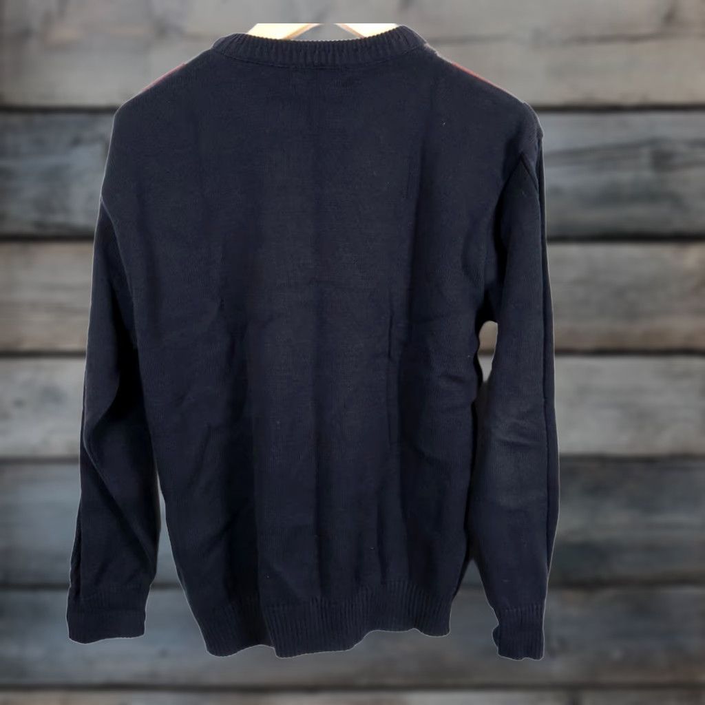 Vintage VINTAGE Tosani Sweat er Men's Medium Black Red Textured Cotton Knit Diamond Pattern Size US M / EU 48-50 / 2 - 1 Thumbnail