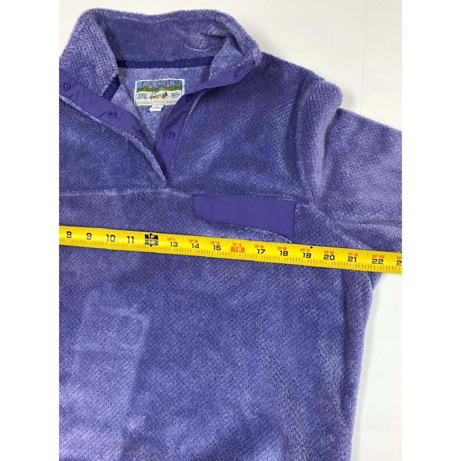 Vintage Jachs Sweater Womens Medium Purple Fleece Pullover Snap Puff Sleeve Bow Button Knit Chunky-Knit Long Sleeve Winter Regular Fit Solid Size M / US 6-8 / IT 42-44 - 6 Thumbnail