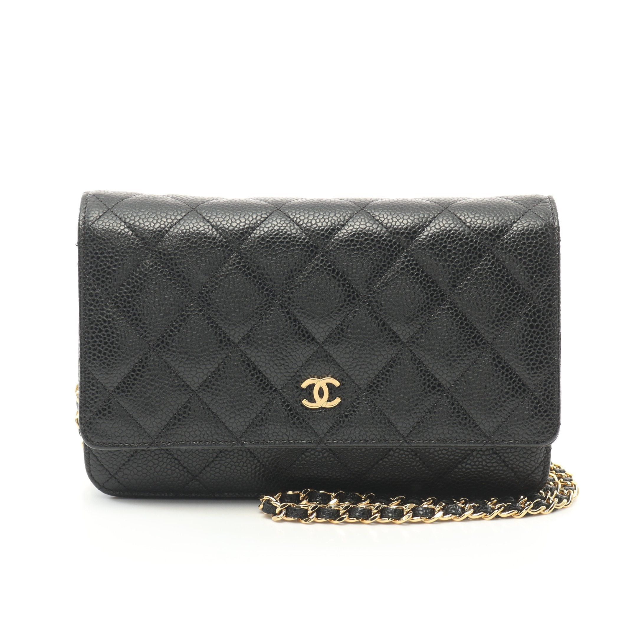 Chanel Chanel Matelasse Chain Wallet Caviar Skin Black Gold Hardware Size ONE SIZE - 1 Thumbnail