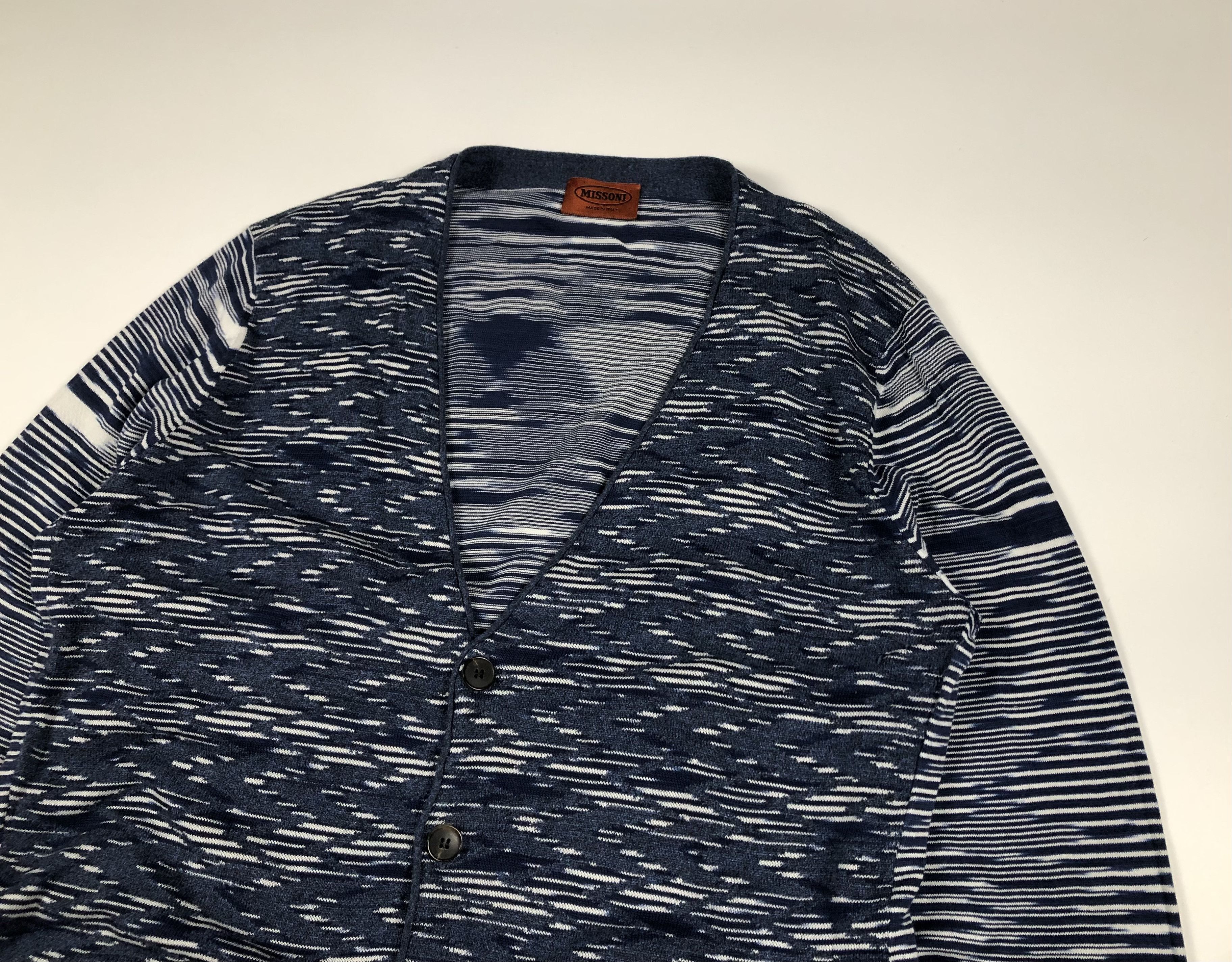 Missoni Missoni Striped Cotton Cardigan Size US M / EU 48-50 / 2 - 2 Thumbnail