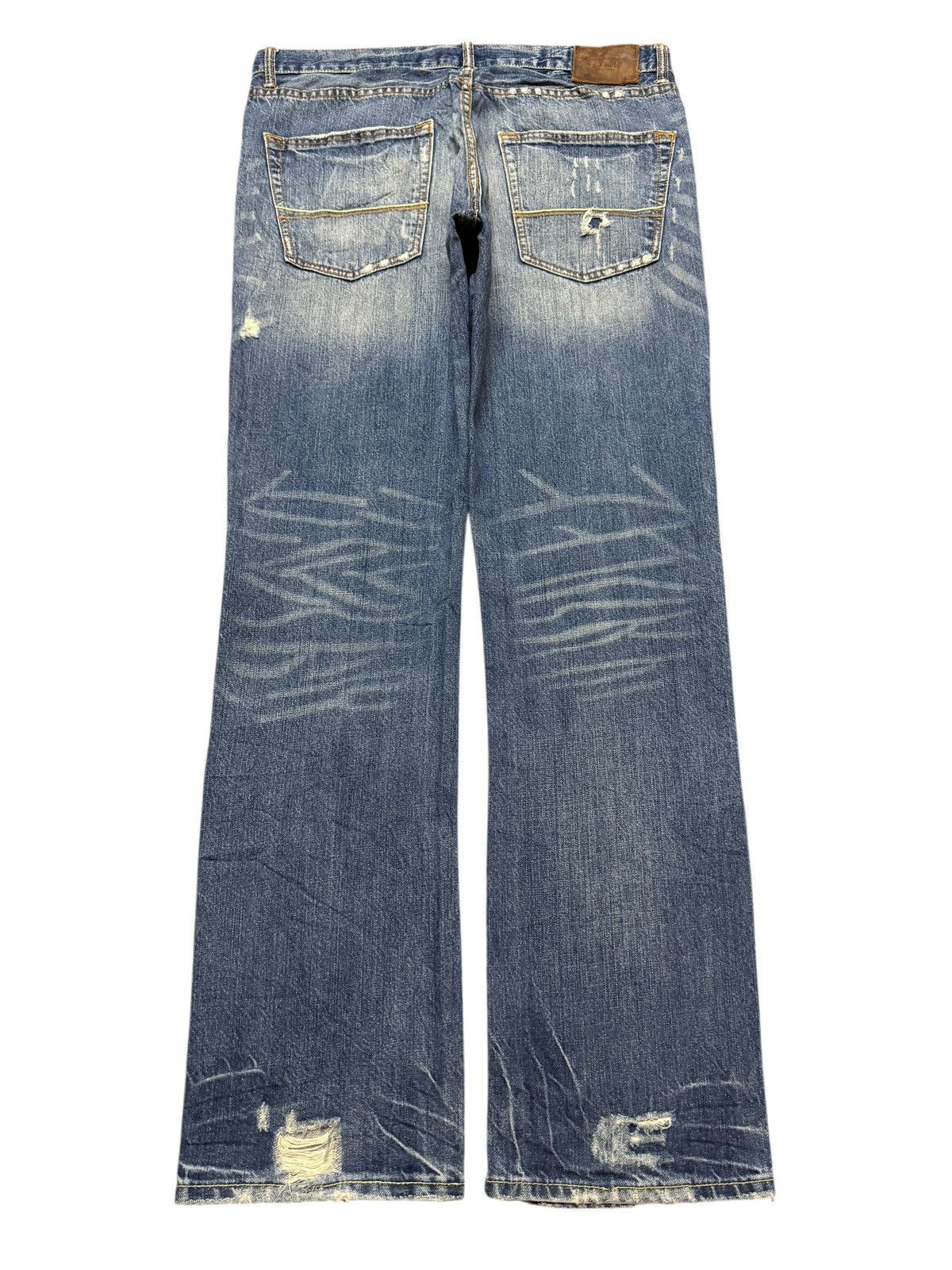 Abercrombie & Fitch Vintage 90s Abercrombie & Fitch Blue Wash Ripped Regular Fit Size US 34 / EU 50 - 2 Thumbnail