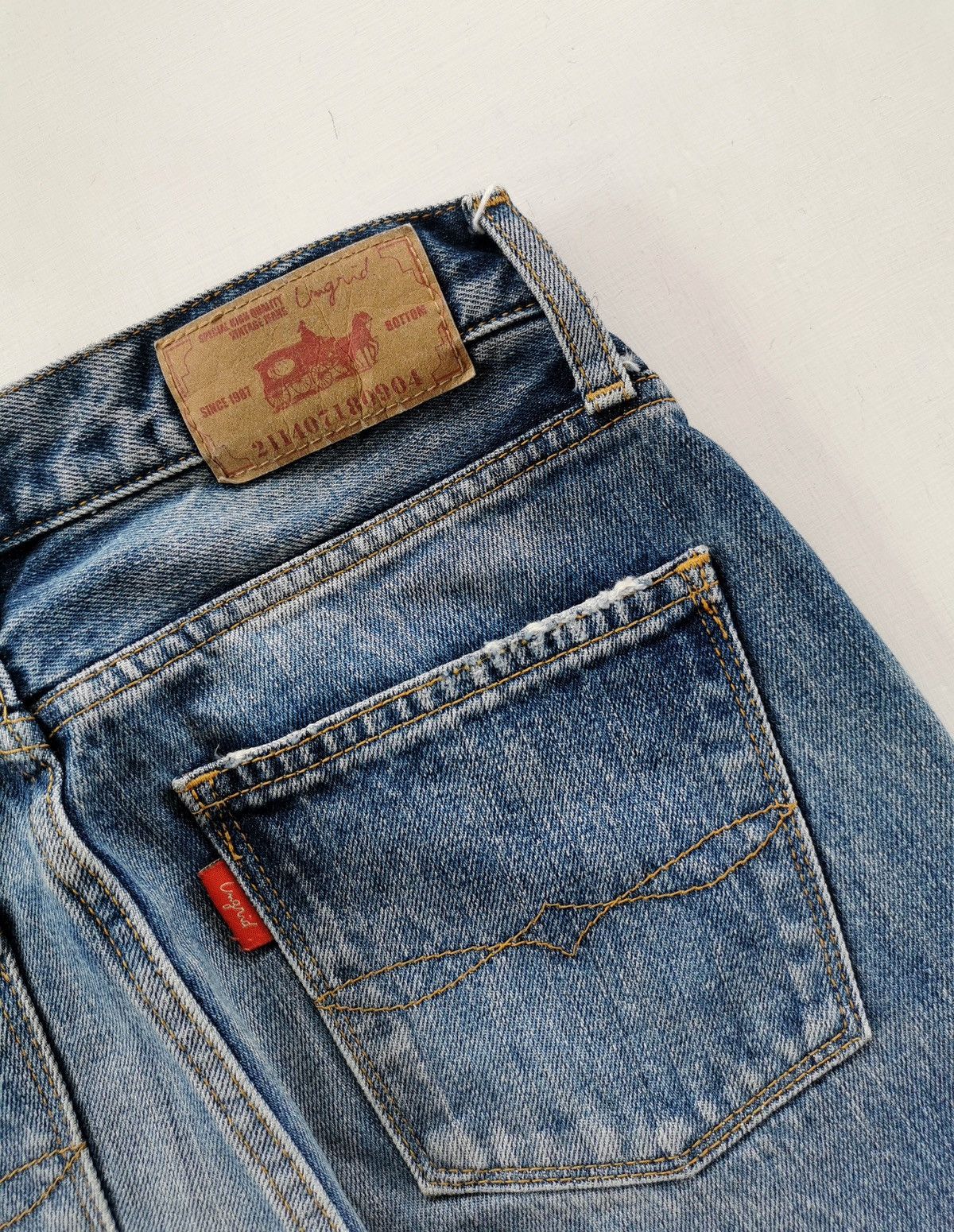 Japanese Brand Ungrid Japan Flare Bootcut Distressed Denim Jeans Size US 27 - 7 Thumbnail