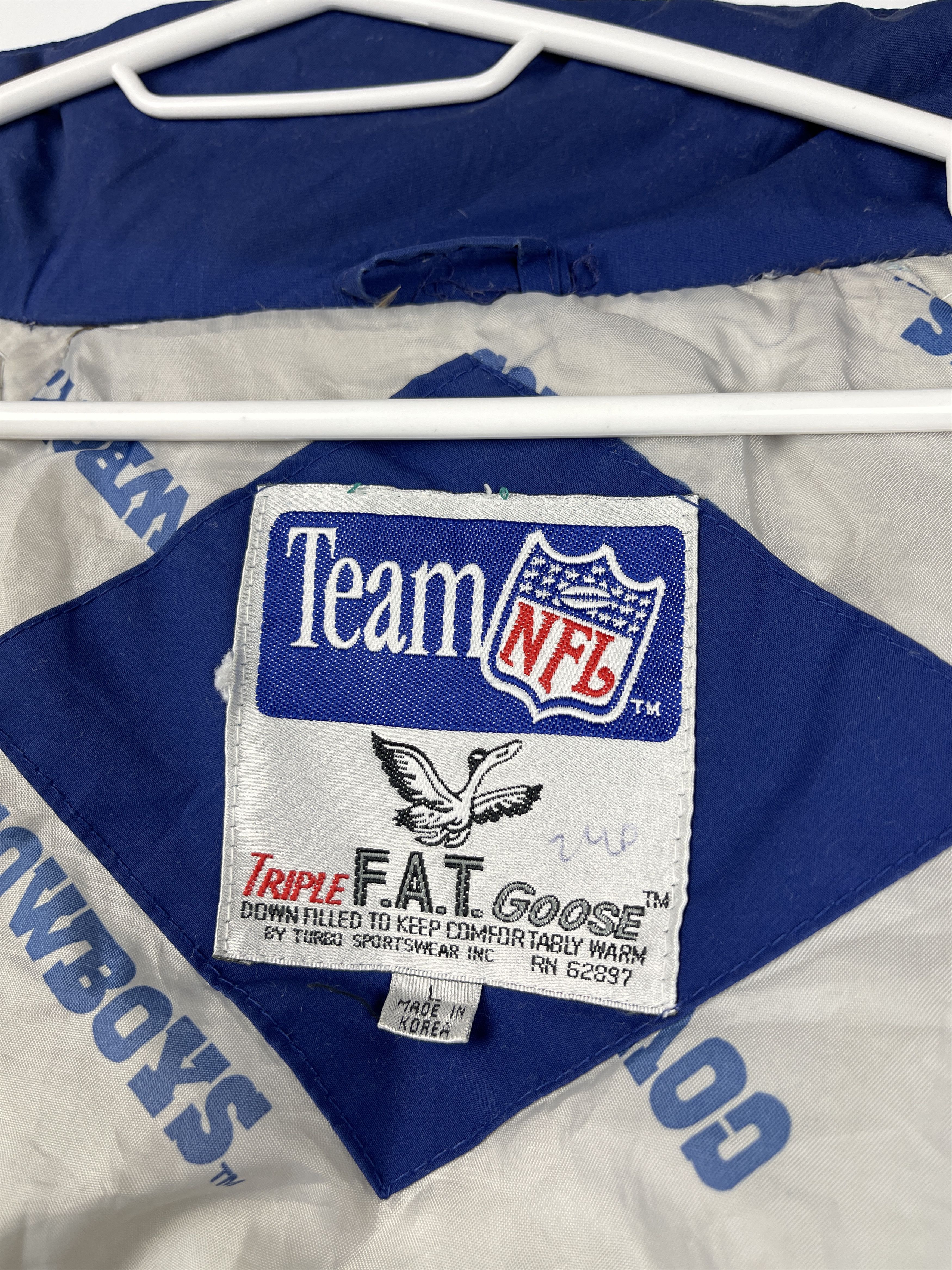 NFL Dallas Cowboys Team Vintage NFL Down Jacket Size US L / EU 52-54 / 3 - 4 Thumbnail