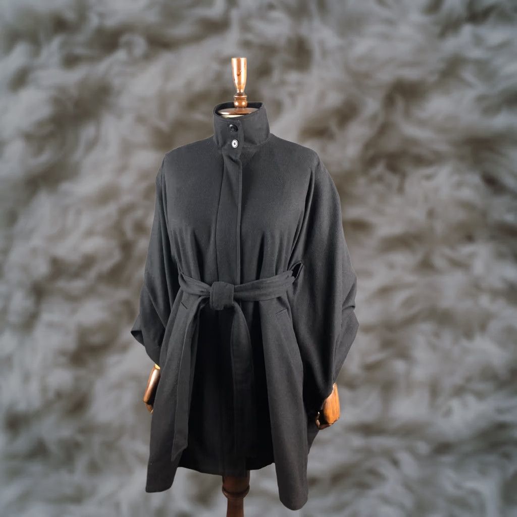 Vintage V AVE SHOE REPAIR Coat Women's Wool Full Zip Belted Black S Size S / US 4 / IT 40 - 1 Thumbnail