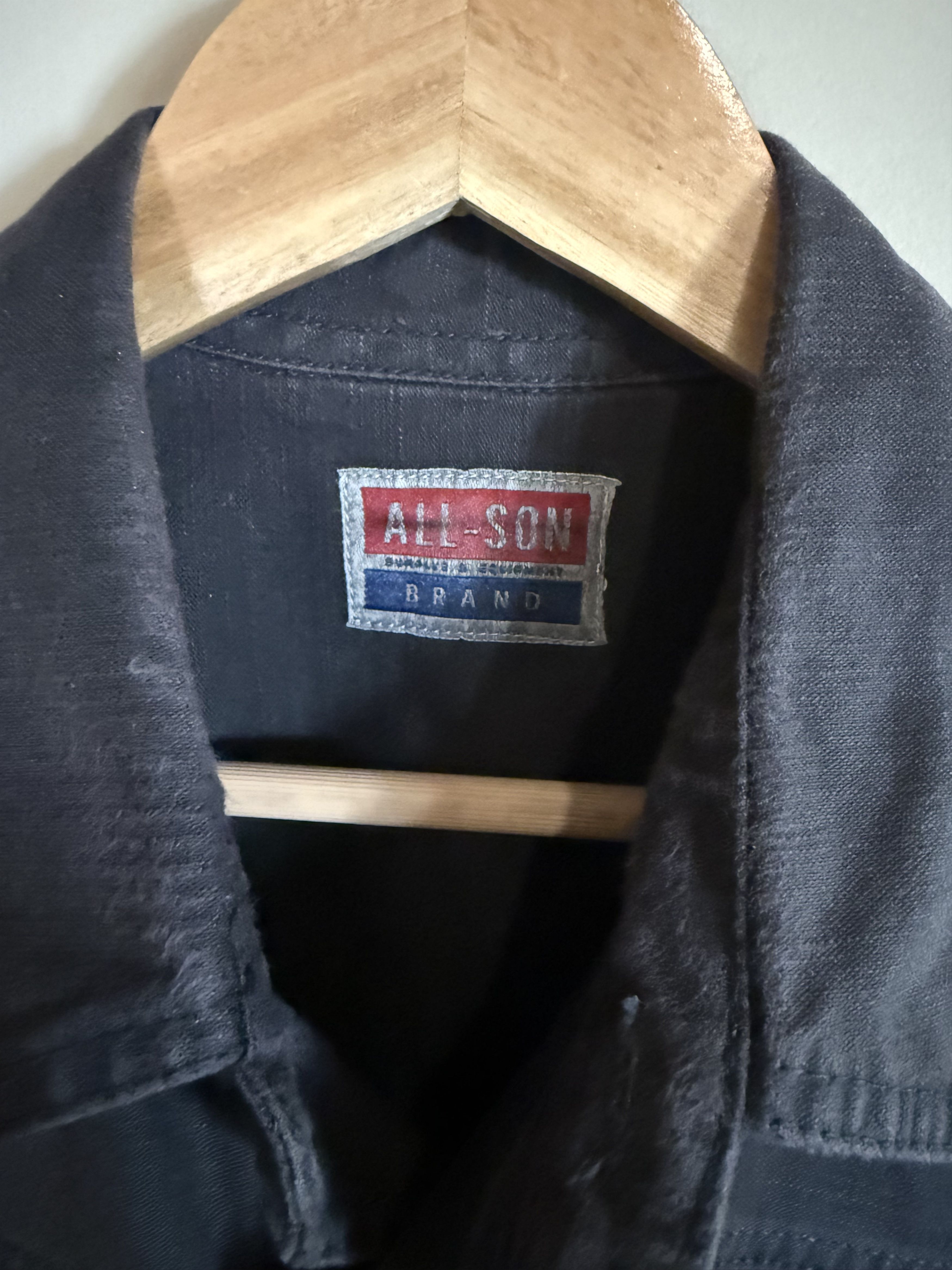 All-Son ALL-SON Brand Twill S/S Sleeve Shirt, Black, Men's Medium Size US M / EU 48-50 / 2 - 3 Thumbnail