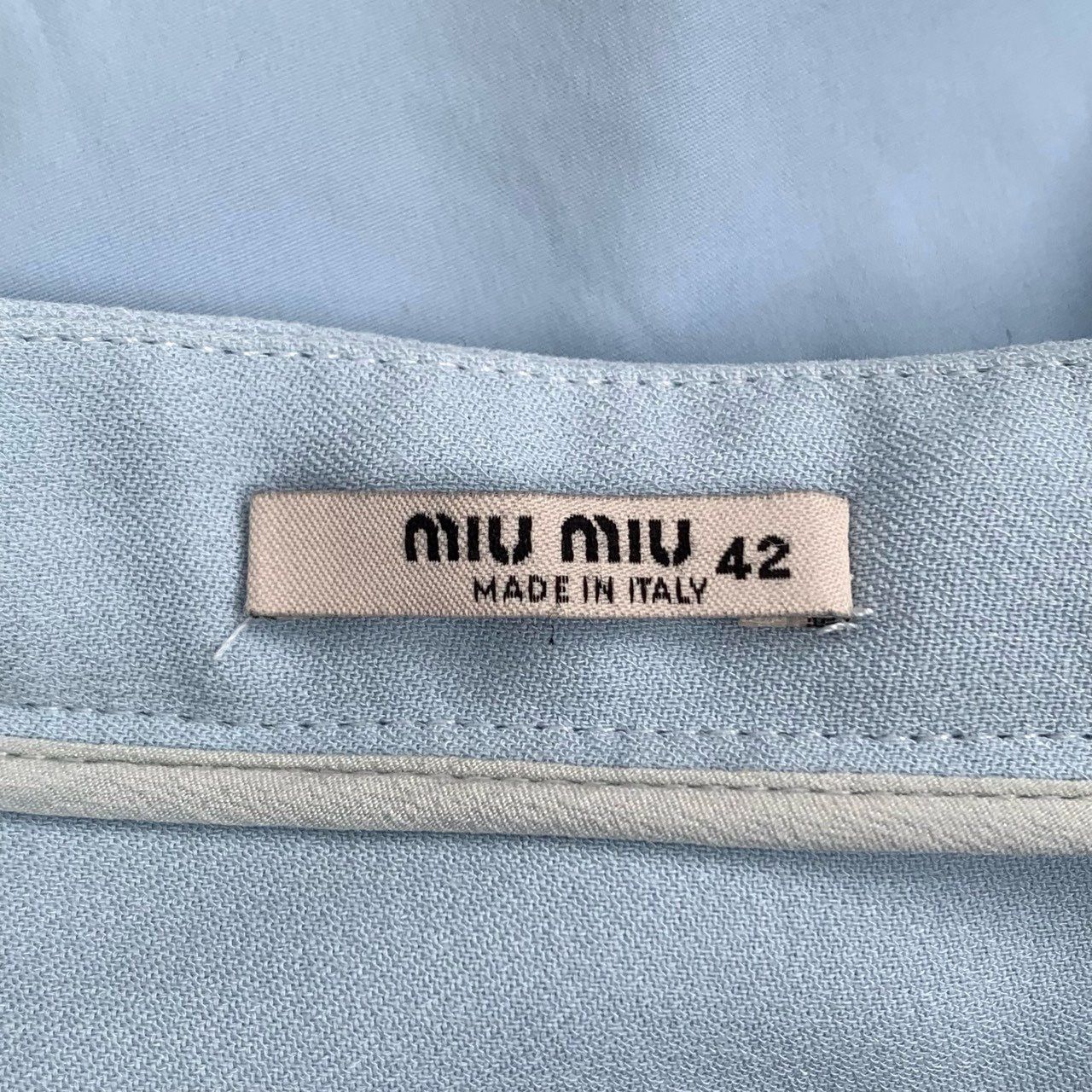 Miu Miu MiuMiu Blue Pleated Skirt-Hugging Mini Dress, 42 Size 42" / US 20 - 2 Thumbnail