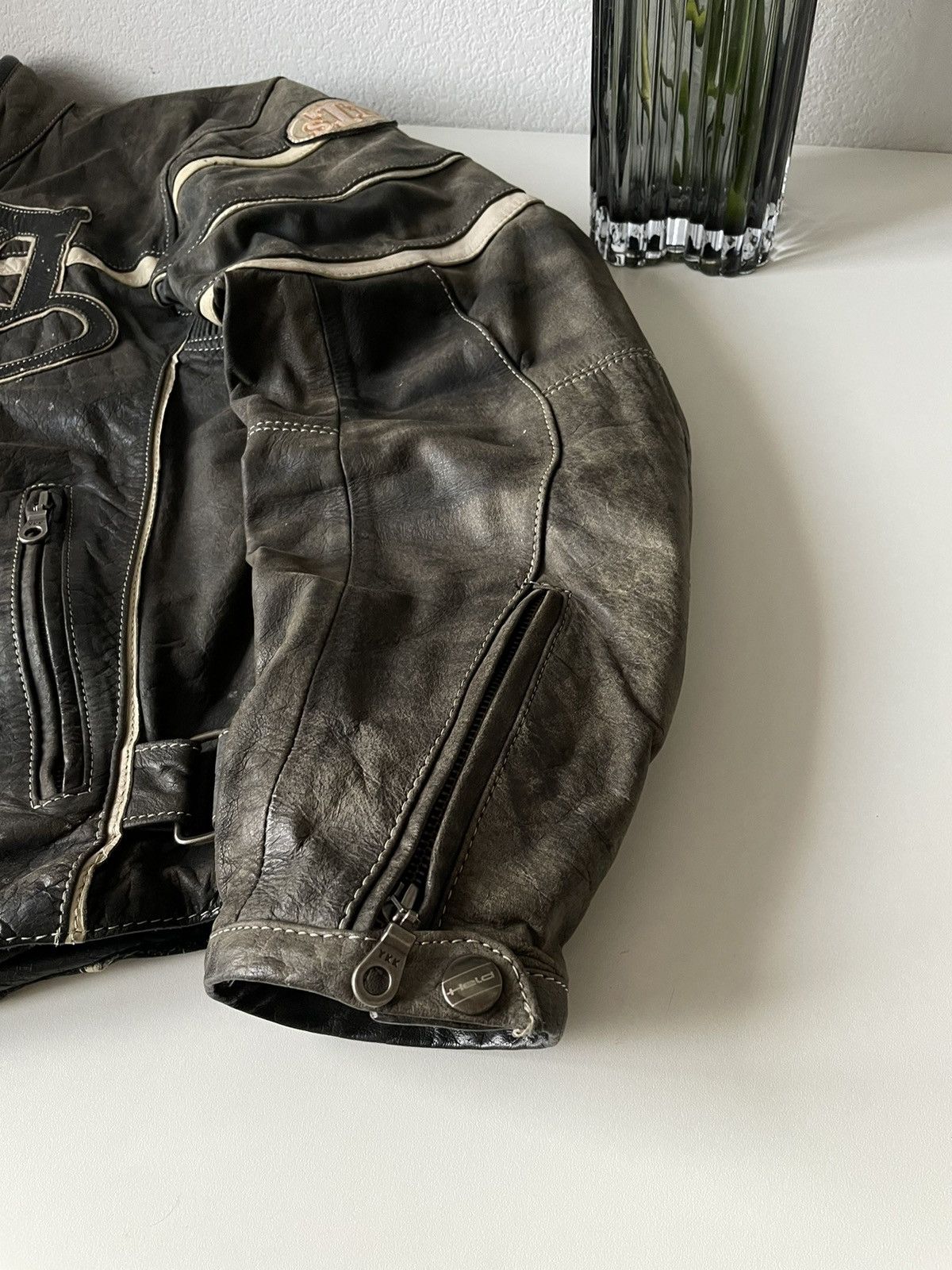 Vintage Vintage Held Racing Leather Jacket Punk Faded Brown Moto Y2K Size US XL / EU 56 / 4 - 13 Thumbnail