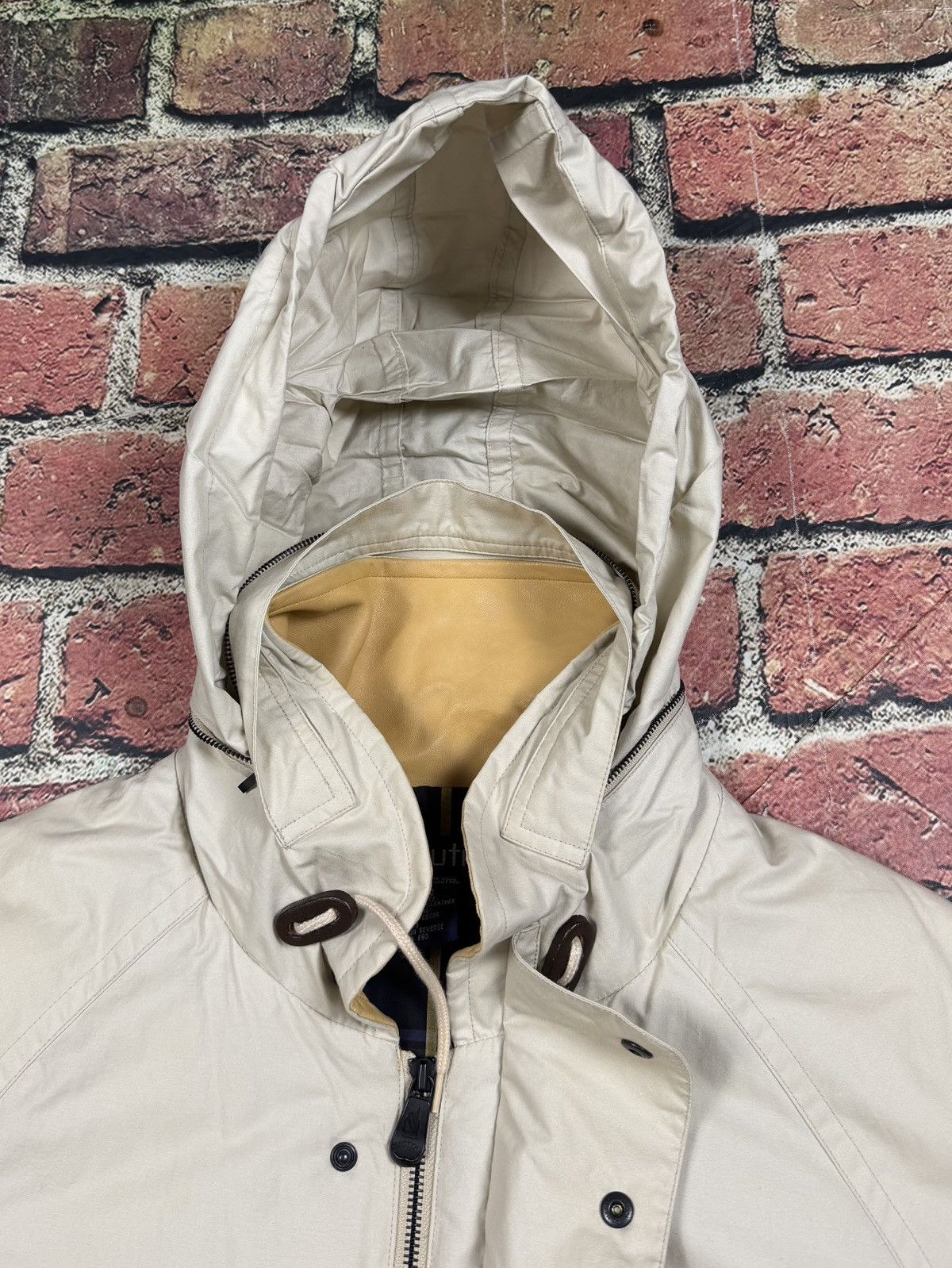 Nautica Vintage Nautica Sailing Jacket Leather Collar Roll Hood Zip Size US L / EU 52-54 / 3 - 6 Thumbnail