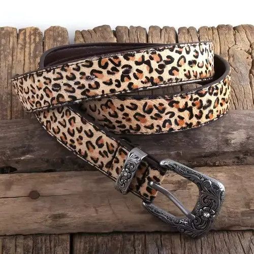 Leather Miyazawa x Kubo Leopard Spotted Split Leather Belt Size ONE SIZE - 8 Thumbnail