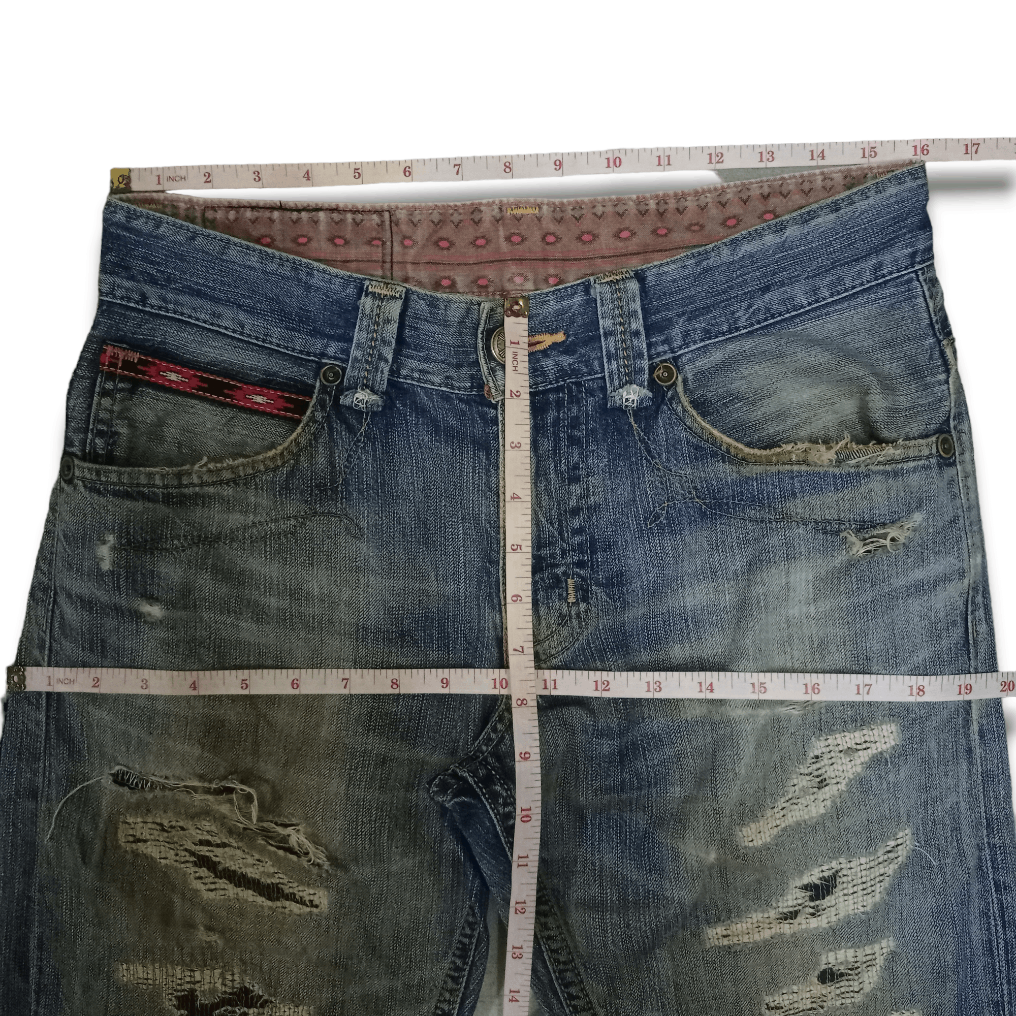 Edwin Exclusive Vintage Edwin XV Mud Wash Patchwork Loose Jeans Size US 32 / EU 48 - 10 Thumbnail