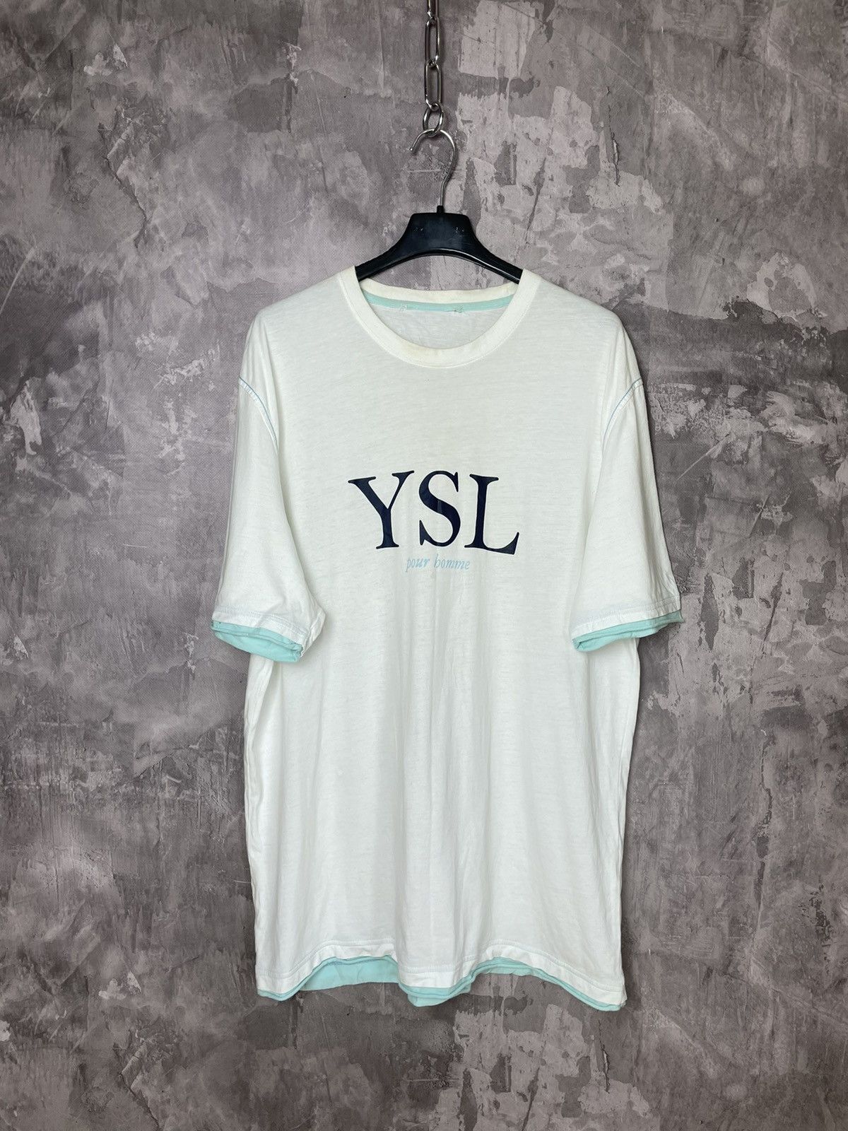 Vintage × Yves Saint Laurent Yves Saint Laurent Big Logo YSL Spell out T-Shirt Size US L / EU 52-54 / 3 - 1 Thumbnail