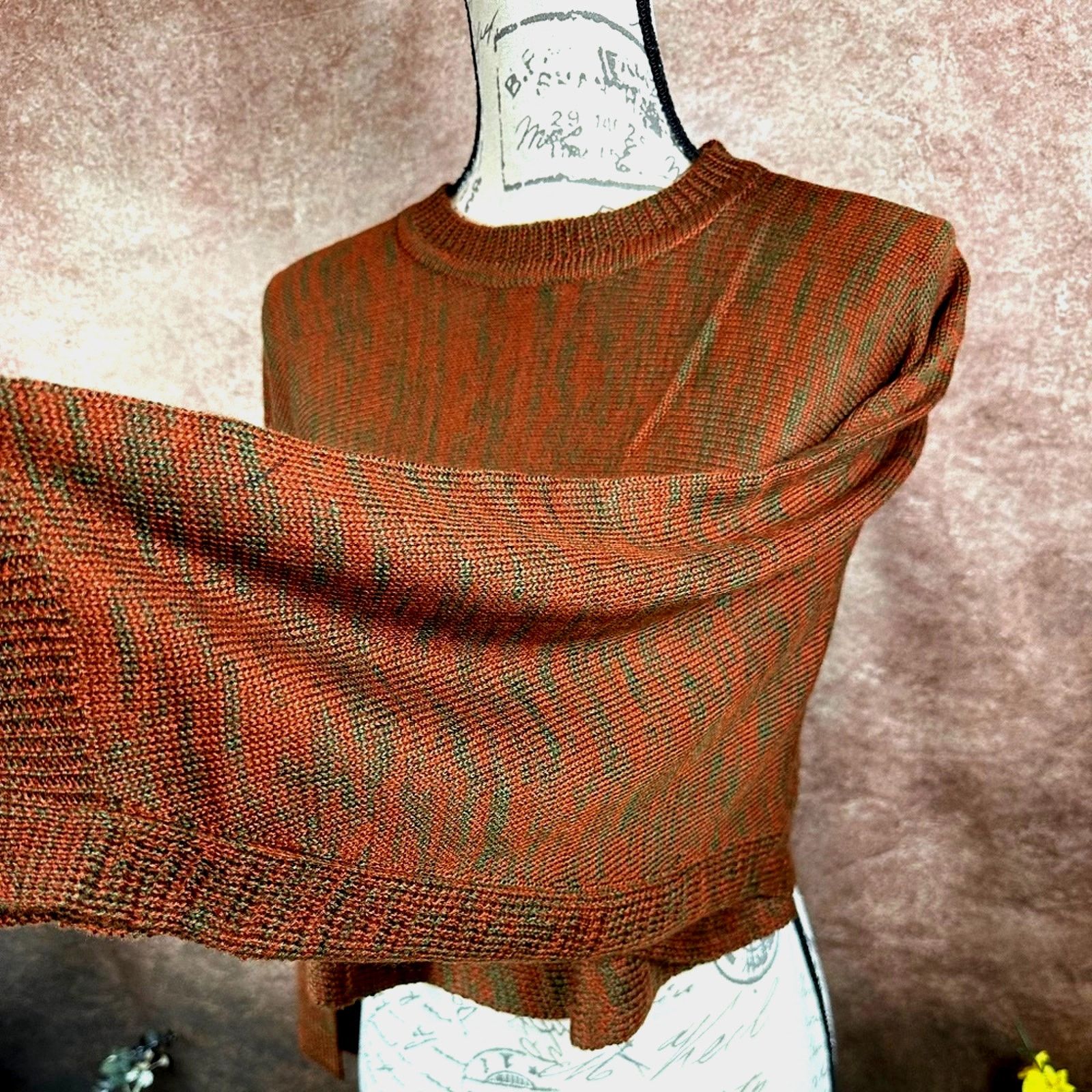 Other Olivaceous Cropped Sweater/Shawl - Fall Harvest - size M/L Size M / US 6-8 / IT 42-44 - 8 Thumbnail