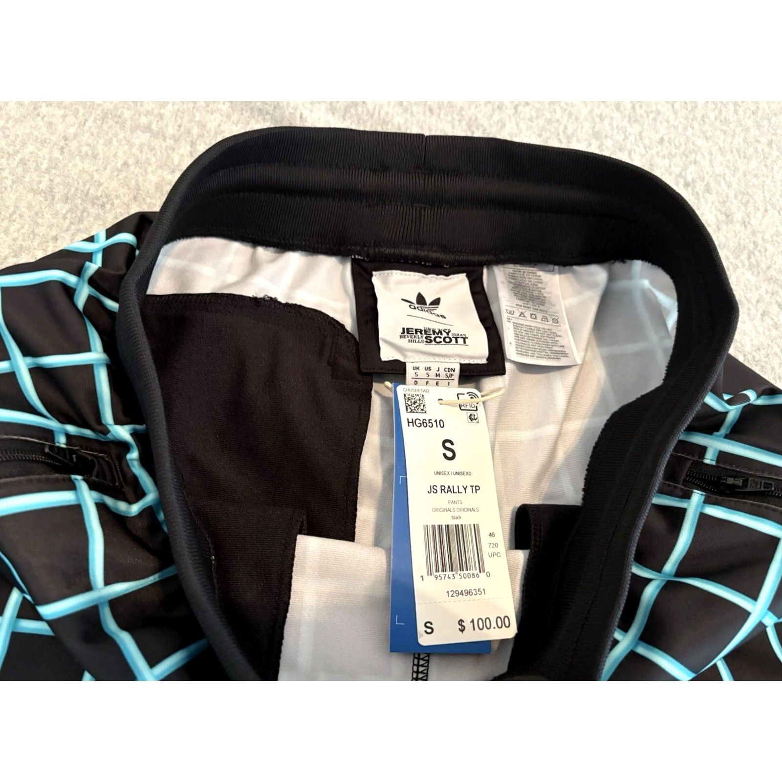 Adidas Adidas Jeremy Scott Track Pants Rally Plaid Logo Black S Adult Mens NWT Size US 29 - 2 Thumbnail