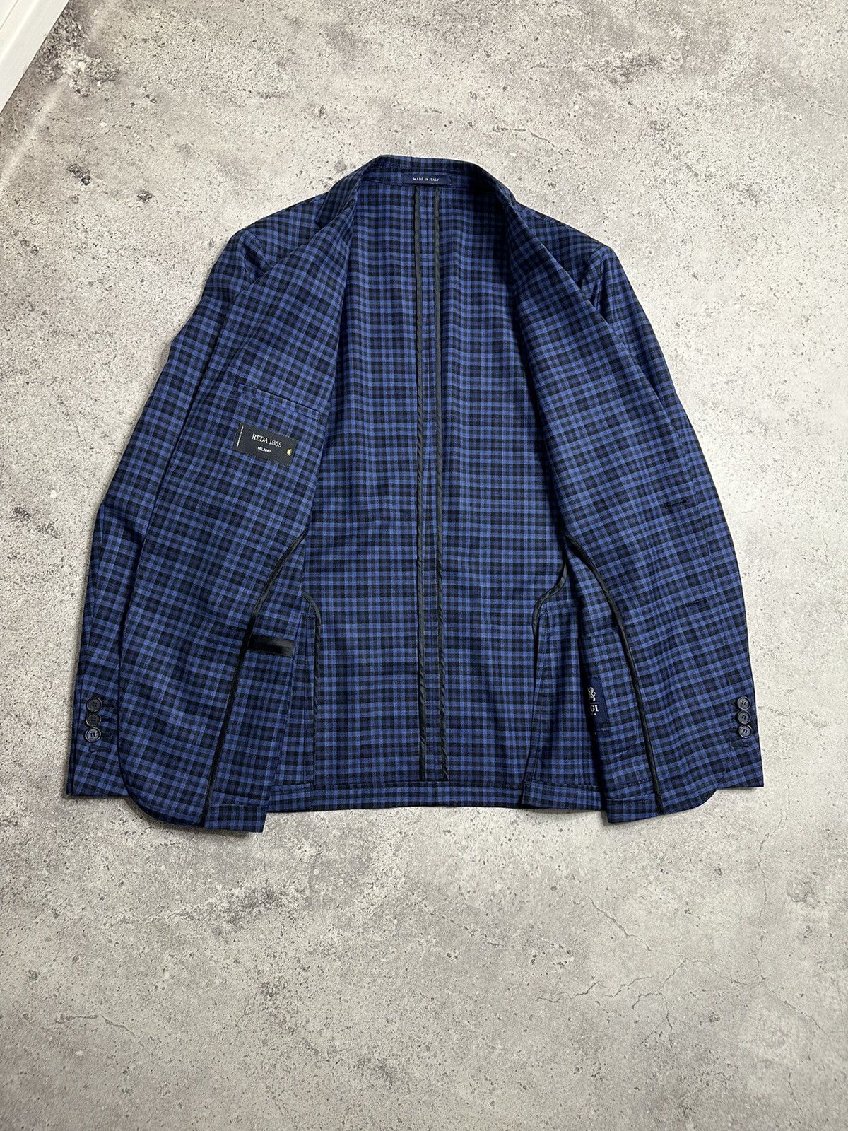 Boggi Boggi Milano Reda 1865 Blue Plaid Light Wool Button Blazer Size US S / EU 44-46 / 1 - 7 Thumbnail