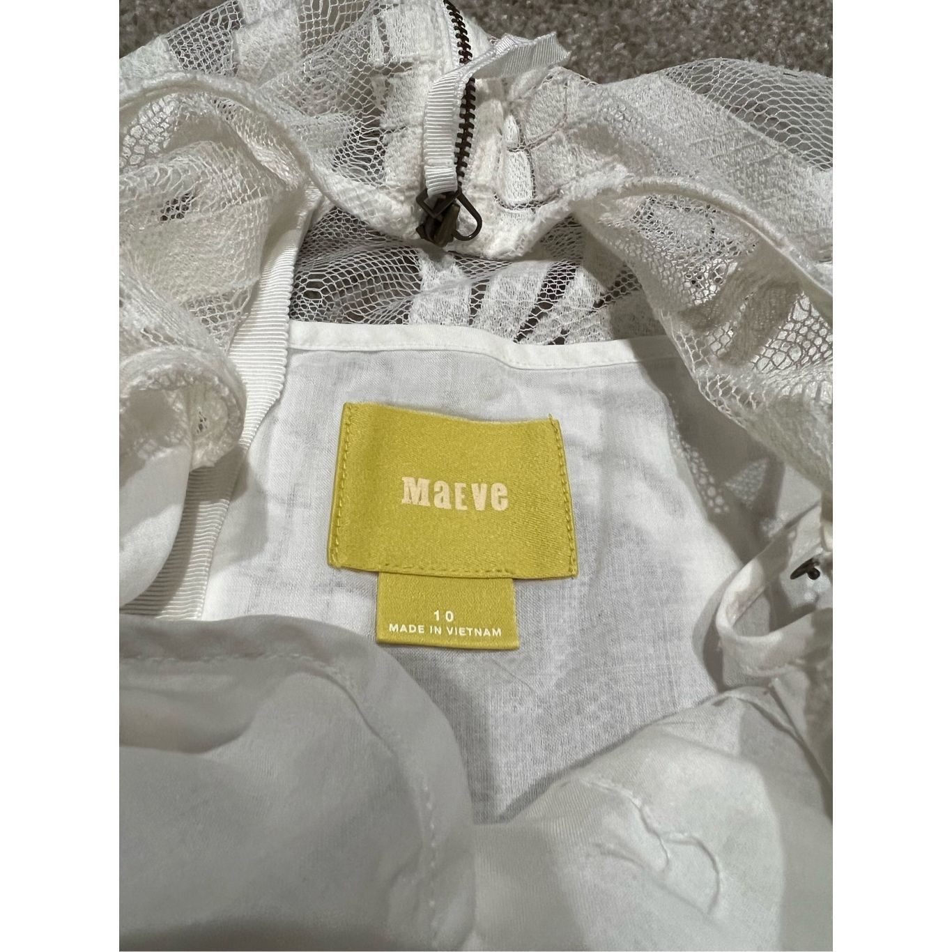 Anthropologie Maeve Anthropologie white dress size 10 Size L / US 10 / IT 46 - 9 Thumbnail
