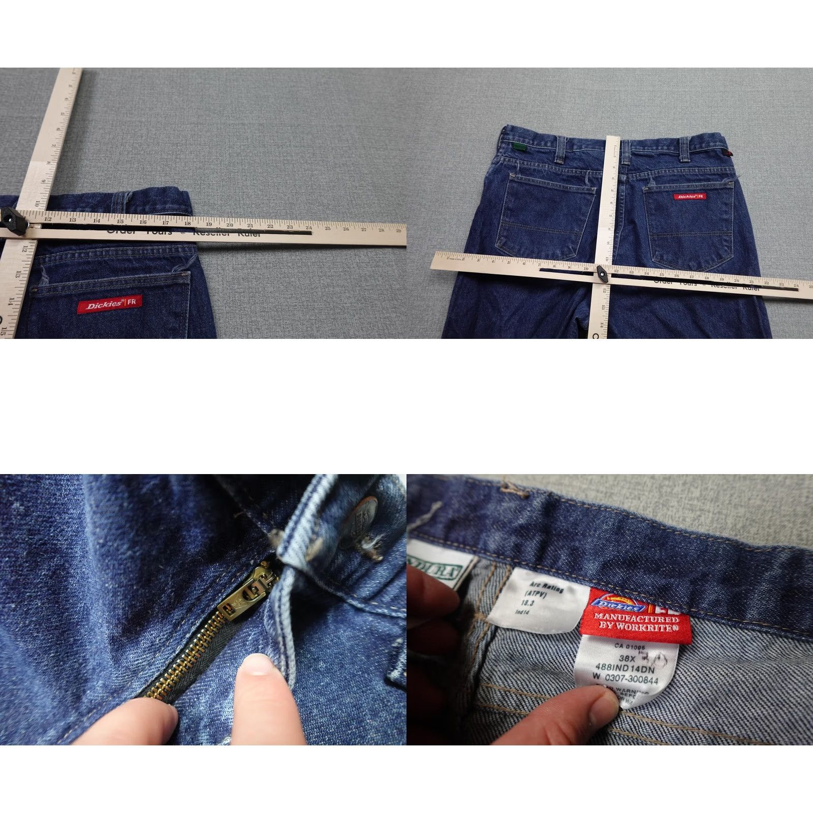 Dickies Dickies FR Jeans Mens 38x30 Blue Wash Denim Relaxed Straight Flame-Resistant Jeans 5-Pocket Dickies FR Size US 38 / EU 54 - 8 Thumbnail