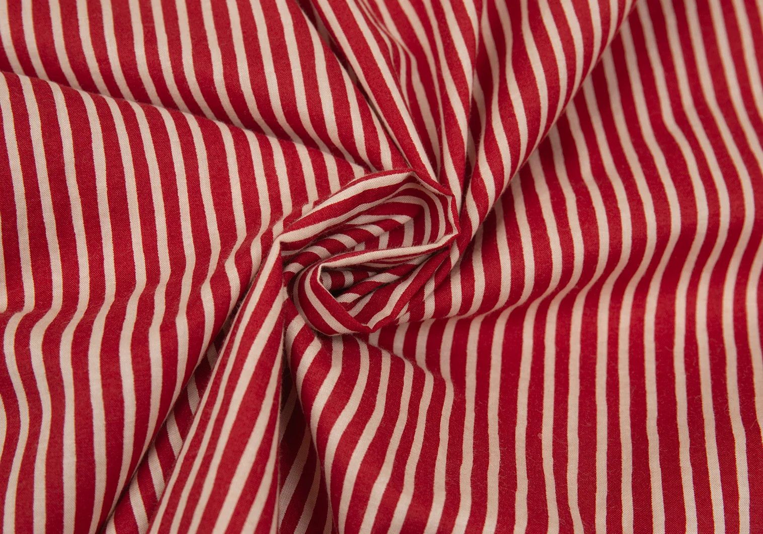Issey Miyake Cotton Stripe Band Collar Pullover Shirt Red Cream Size US S / EU 44-46 / 1 - 17 Thumbnail