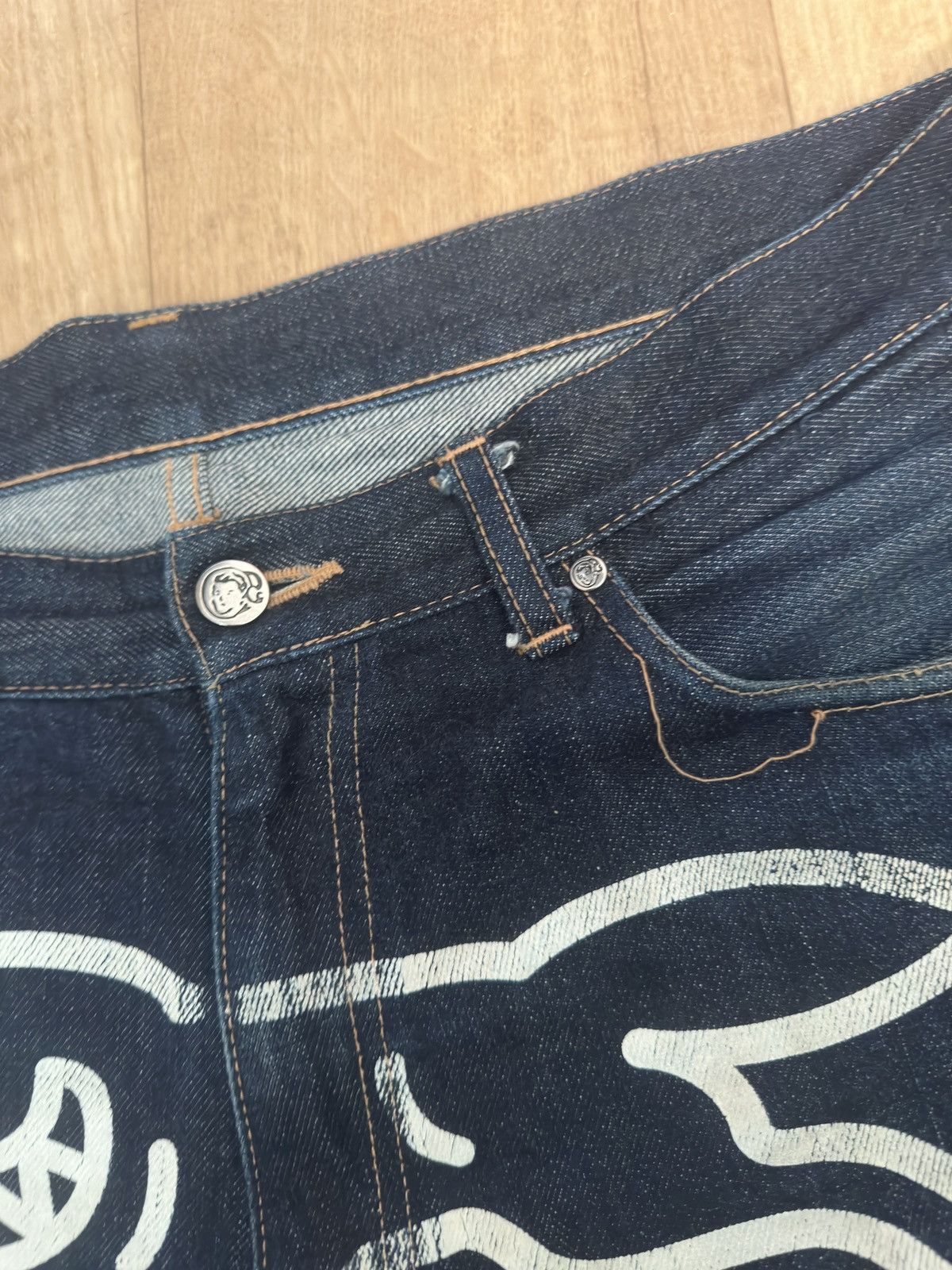 Icecream Billionaire Boys Club white Running Dog Selvedge Jeans Size US 34 / EU 50 - 6 Thumbnail