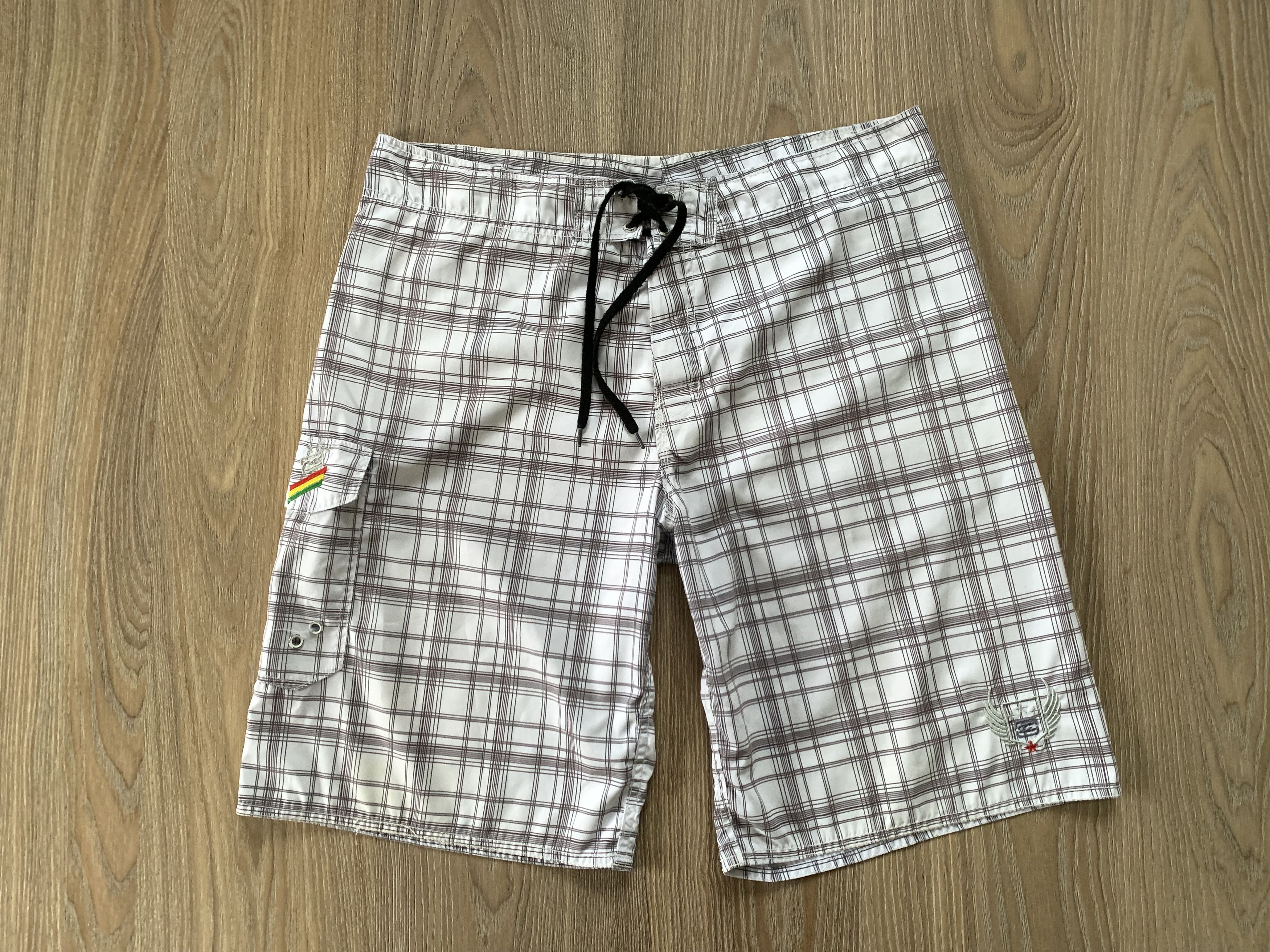Billabong × Vintage Rare Vintage Billabong Men's Plaid Swim Shorts Size US 38 / EU 54 - 2 Thumbnail