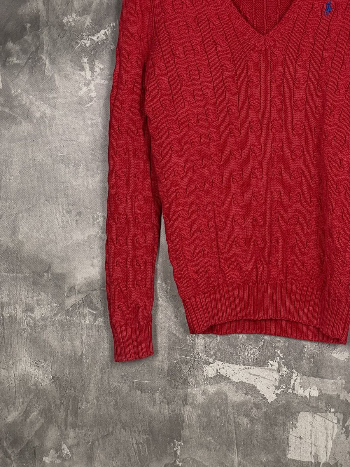 Polo Ralph Lauren Ralph Lauren Cable Knit Cashmere Wool V-neck Sweater Size M / US 6-8 / IT 42-44 - 5 Thumbnail