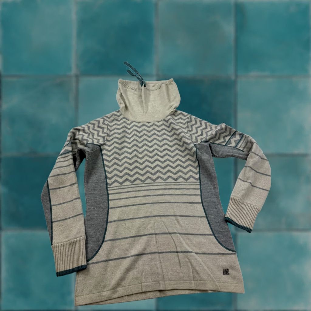 Smartwool SmartWool Sweater Womens M Beige Tunic Cowl Neck Chevron Knit Pullover Size M / US 6-8 / IT 42-44 - 1 Thumbnail