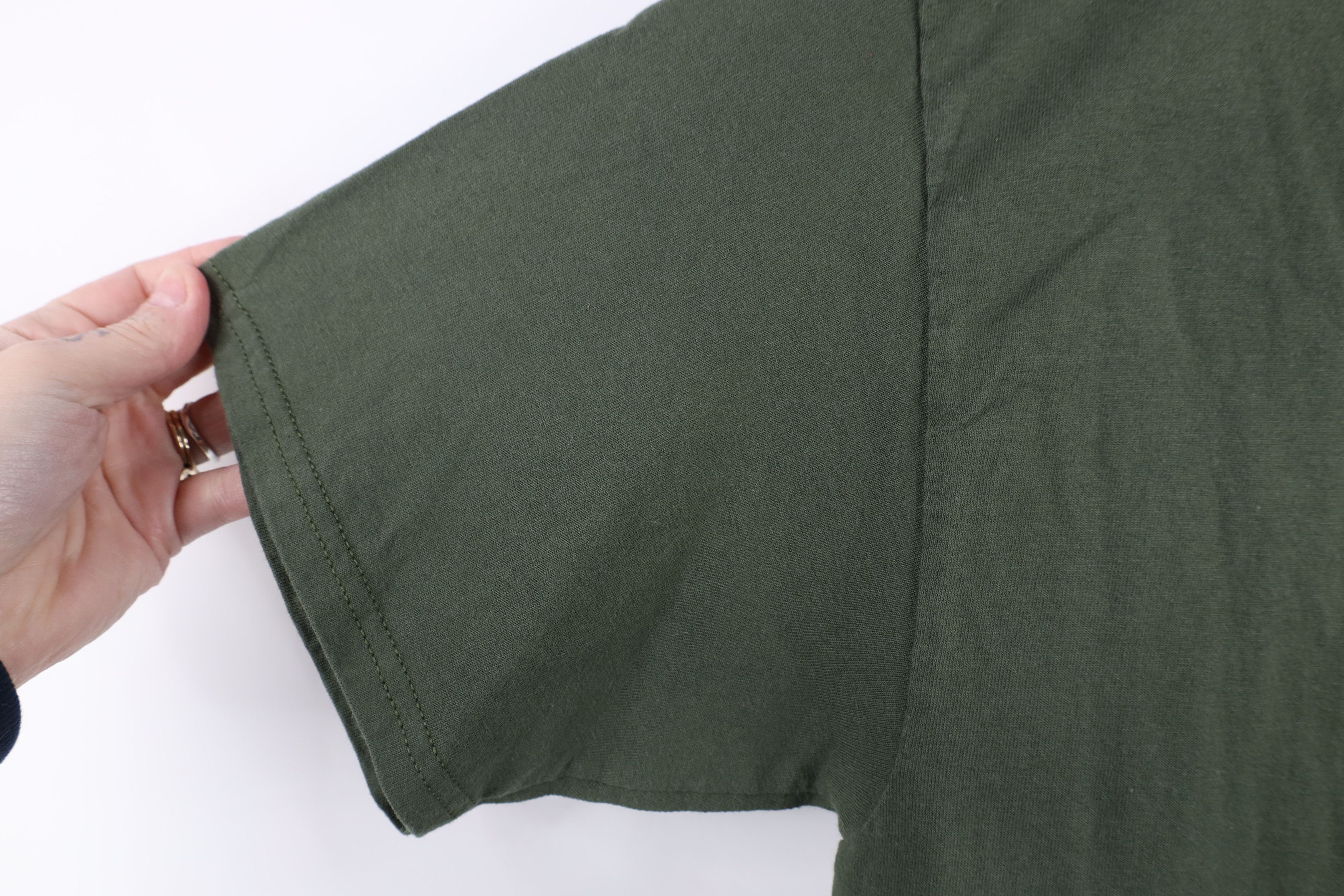 Vintage Vintage 90s Streetwear Heavyweight Cotton T-Shirt Green Size US M / EU 48-50 / 2 - 7 Thumbnail