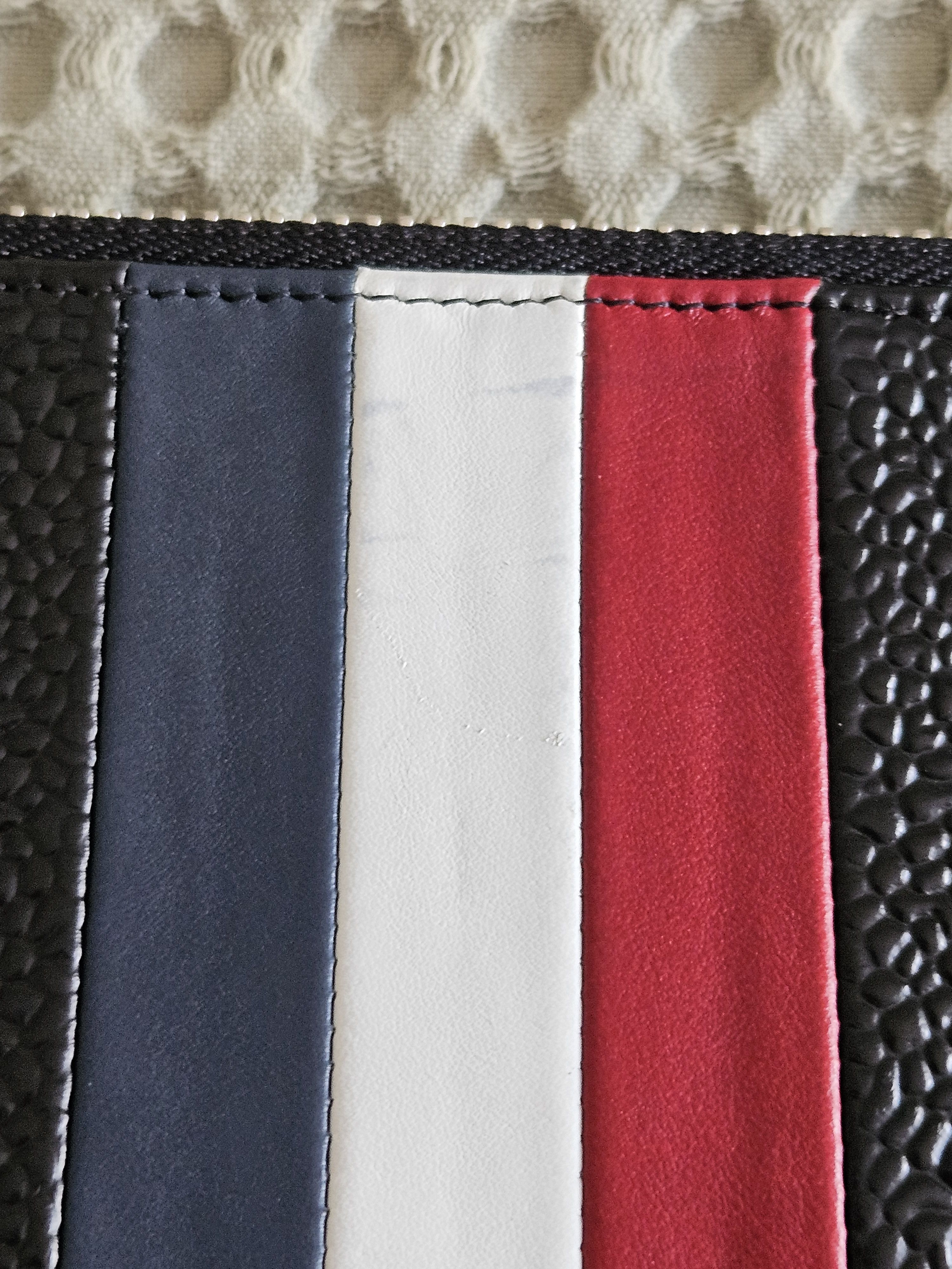 Thom Browne Thom Browne Black Fleece Leather Tricolor XL Pouch Size ONE SIZE - 4 Thumbnail