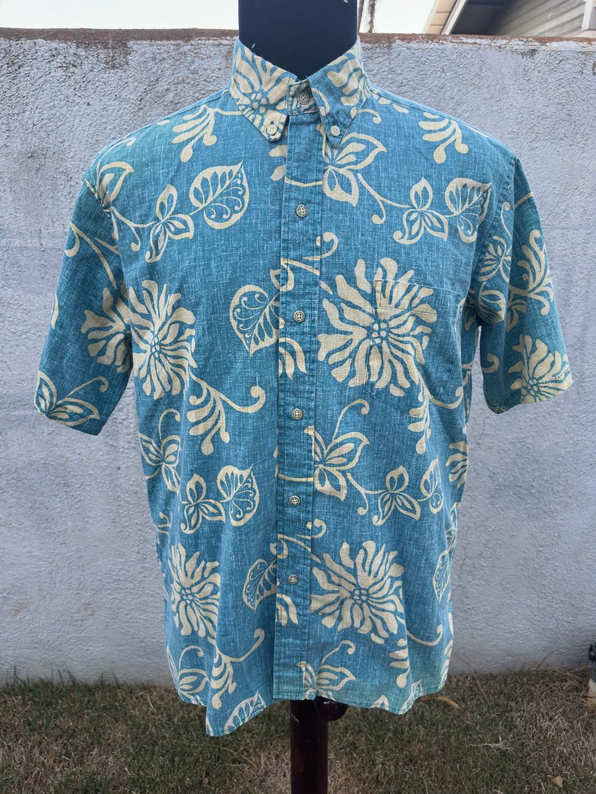 Reyn Spooner PreOwned Reyn Spooner Green Hawaiian Print Men's M Size US M / EU 48-50 / 2 - 1 Thumbnail