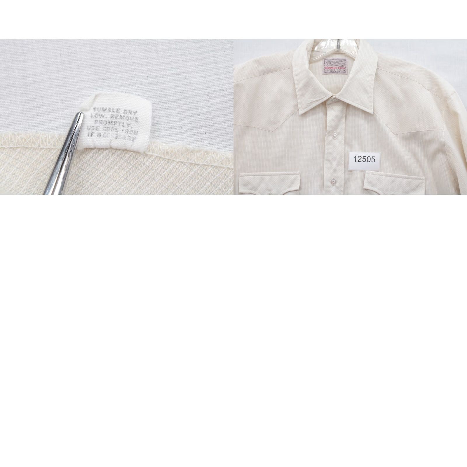 Vintage VINTAGE H Bar C WESTERN Shirt Mens M Beige Checks Button Up Long Sleeve Tail Long Tailored袖 Size US M / EU 48-50 / 2 - 8 Thumbnail