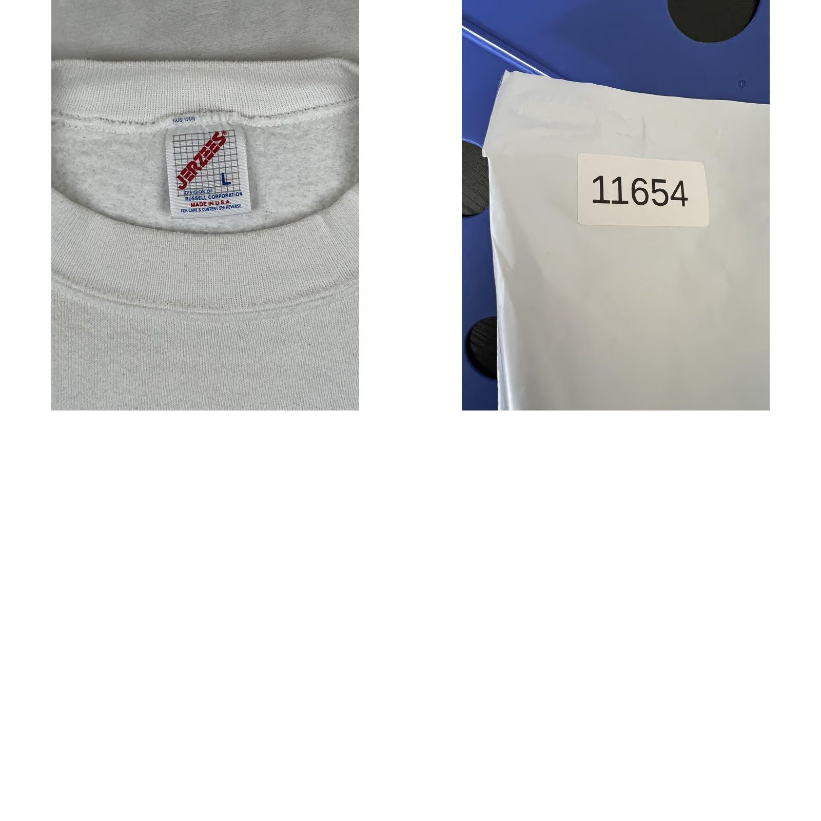 Jerzees VINTAGE Jerzees Sweatshirt Mens Large White Blank Fleece Crewneck USA Pullover Size US L / EU 52-54 / 3 - 8 Thumbnail