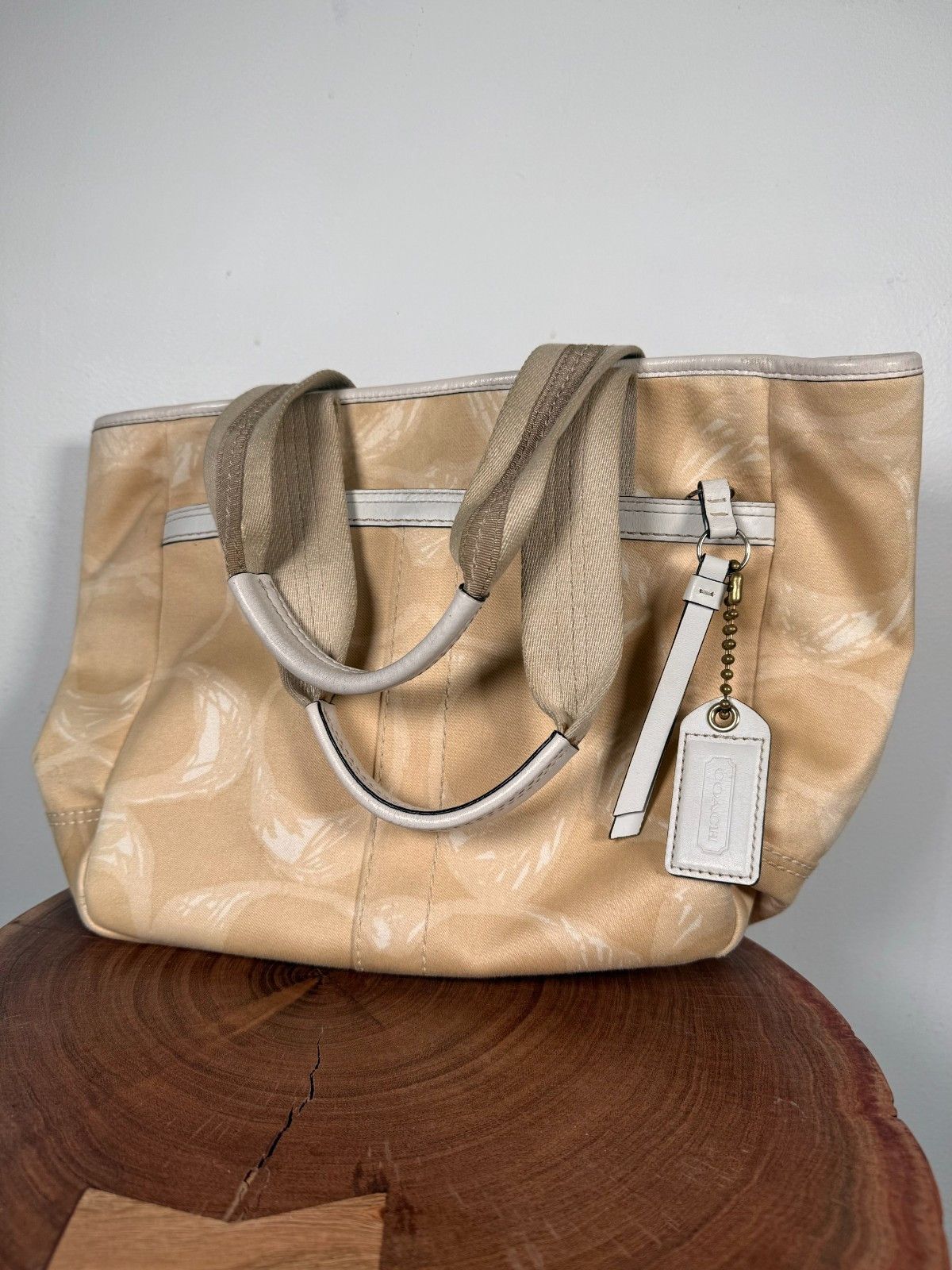 Coach Y2K Coach Signature Yellow Scribble Monogram Tote Bag Size ONE SIZE - 2 Thumbnail