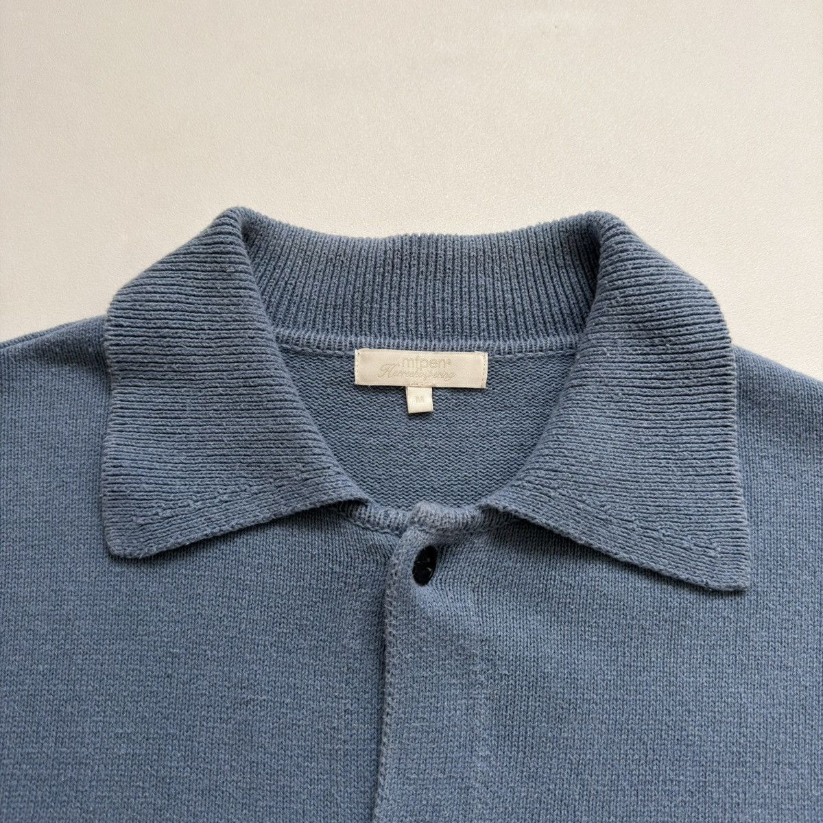 Mfpen Blue Brushed/Pilled Cotton ‘Formal’ Cardigan Size US M / EU 48-50 / 2 - 4 Thumbnail