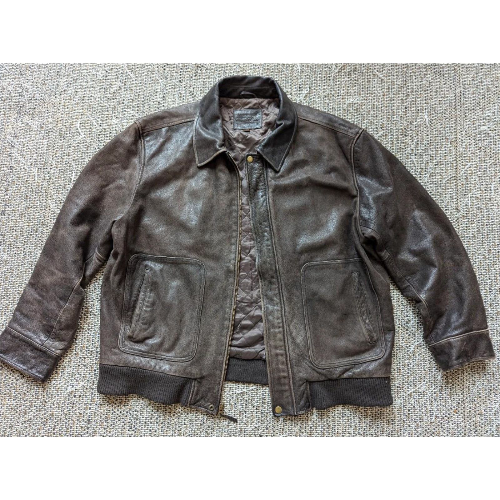 Cherokee VINTAGE motorcycle jacket MEN XL Leather PATINA brown 1990s Y2K Patina Motorcycle Jacket Mens XL Brown Leather 1990s Vintage Size US XL / EU 56 / 4 - 4 Thumbnail
