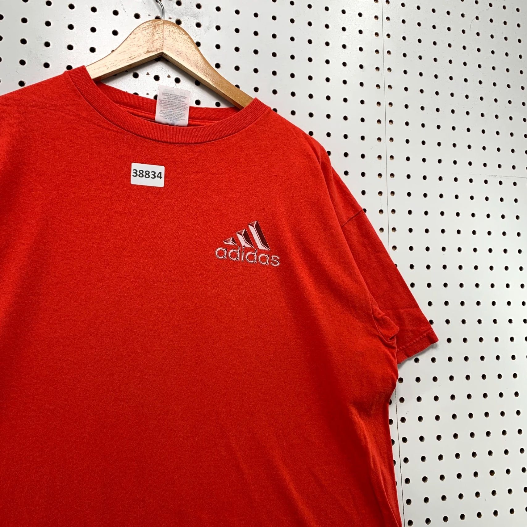 Adidas VINTAGE Adidas Shirt Mens Large Red Striped Logo USA Short Sleeve Size US L / EU 52-54 / 3 - 6 Thumbnail