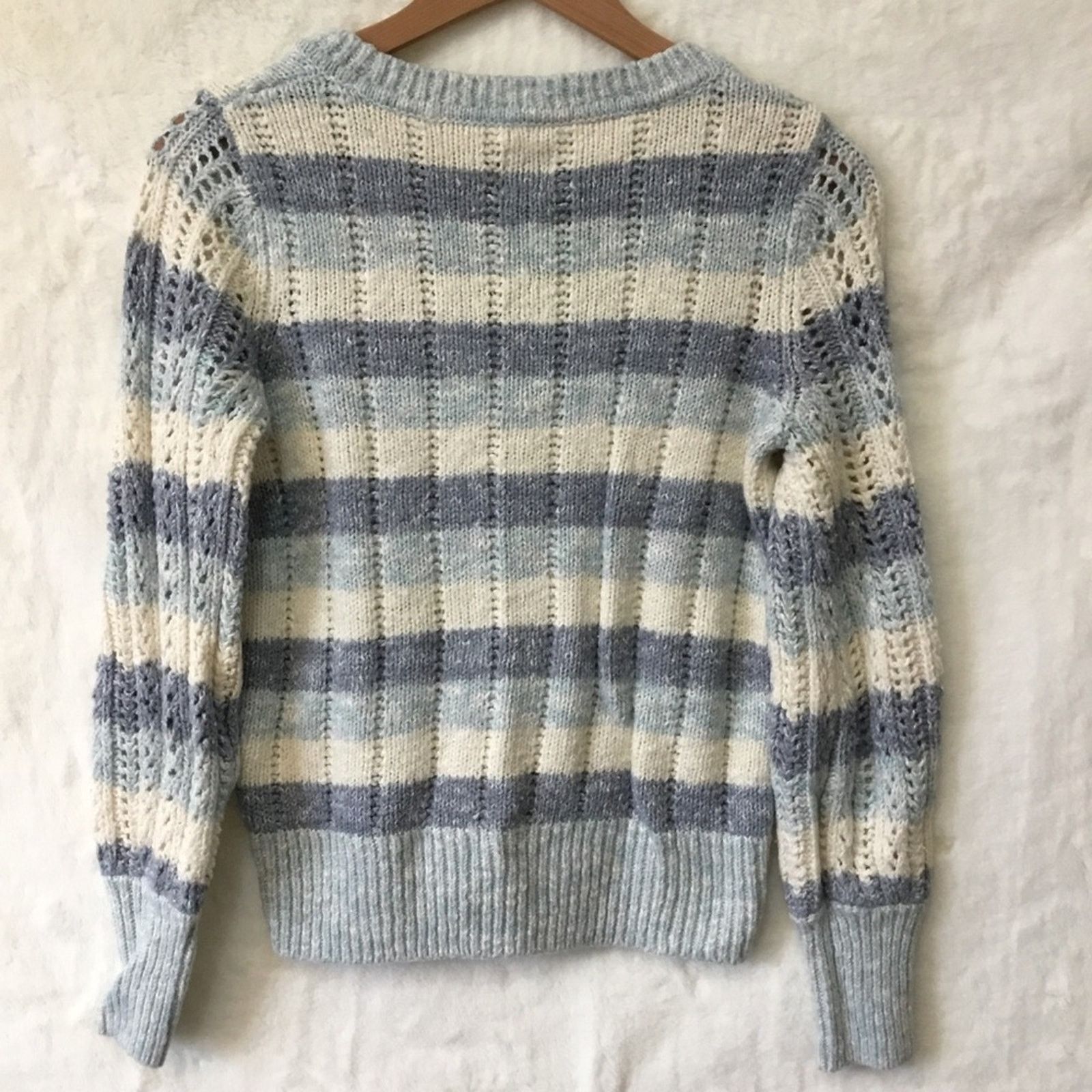 Gap GAP Blue and White Striped Knit Sweater Top Size S / US 4 / IT 40 - 6 Thumbnail