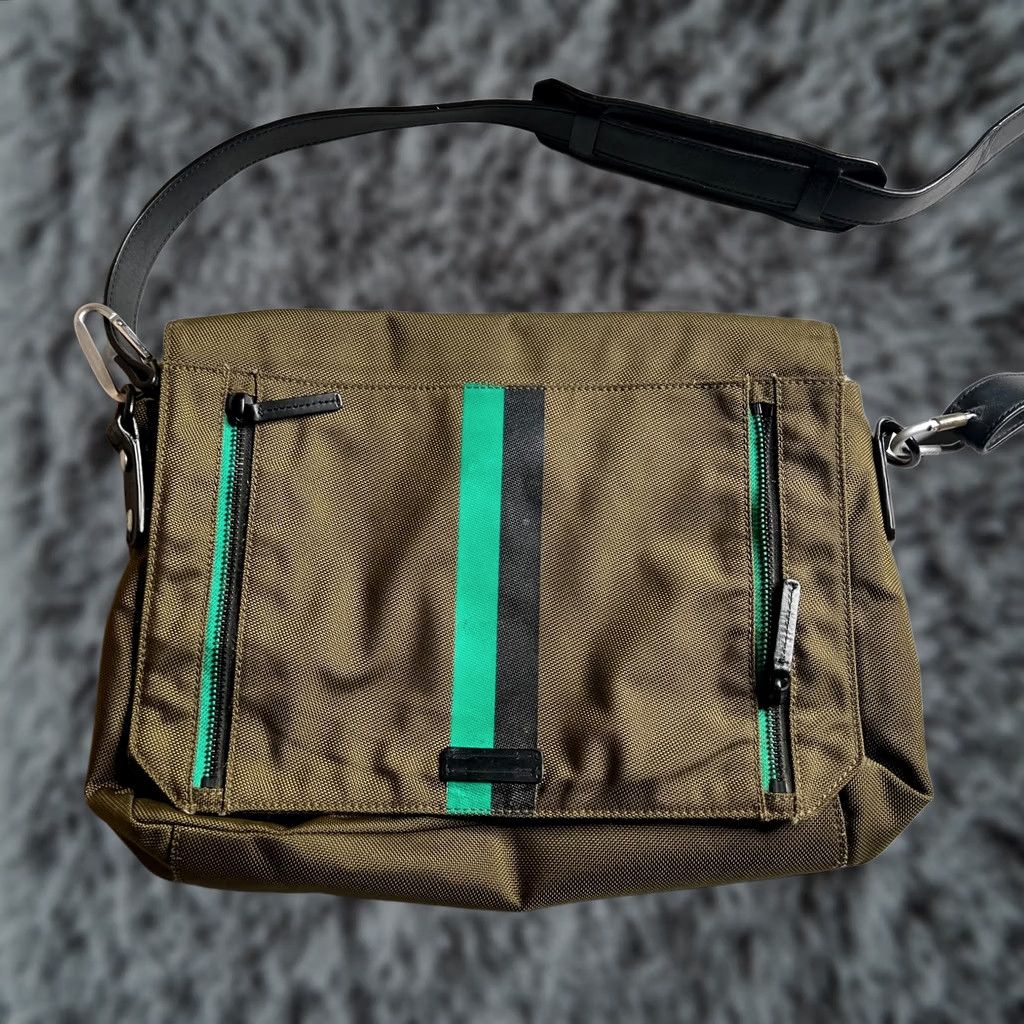 Olive Ben Minkoff Crossbody Bag Olive Green Nylon with leather accents Mens Shoulder Bag Laptop Bag Nylon Crossbody Size ONE SIZE - 1 Thumbnail