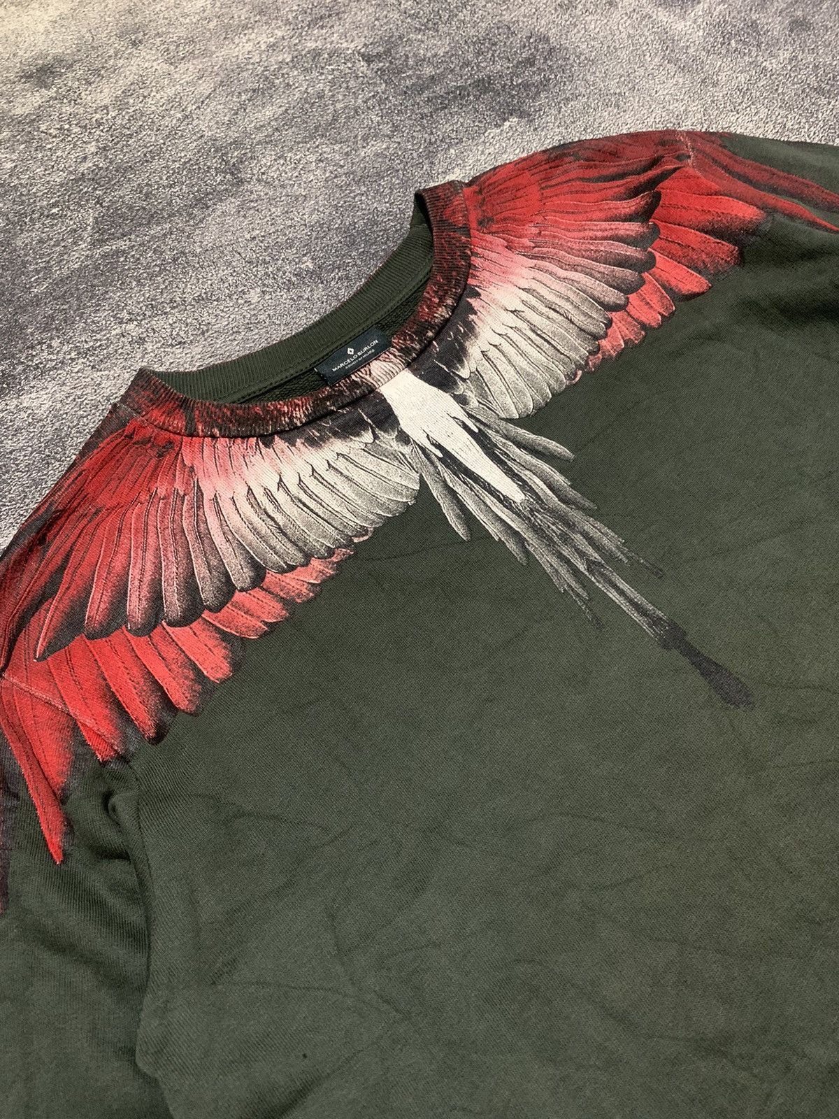Marcelo Burlon Sweater Marcelo burlon red wings military green Size US L / EU 52-54 / 3 - 3 Thumbnail