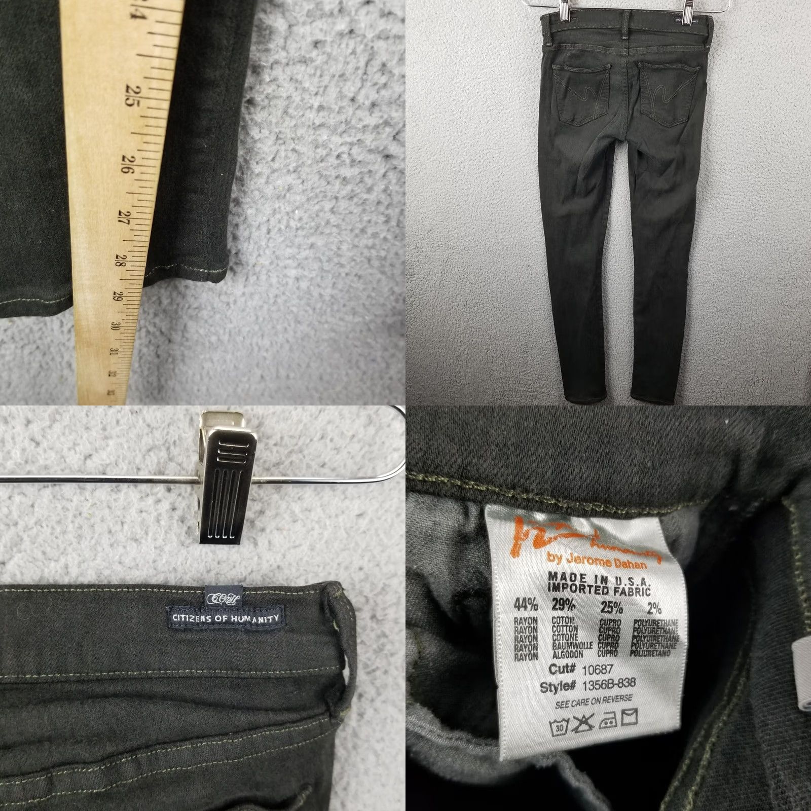 Citizens Of Humanity Citizens of Humanity Jeans Women 26 Avedon Slick Skinny Leg Stretch Black 26X29 Size 26" / US 2 / IT 38 - 8 Thumbnail