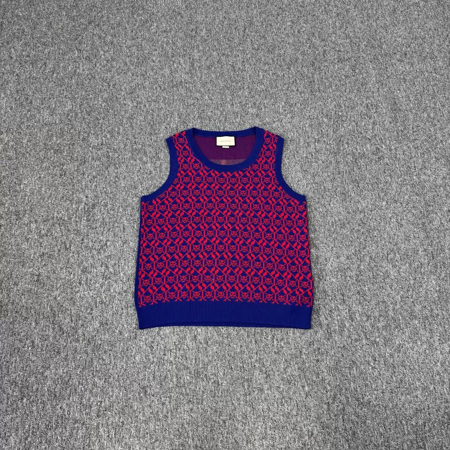 Gucci Multi Pattern Sleeveless Knit Top Size US L / EU 52-54 / 3 - 1 Thumbnail