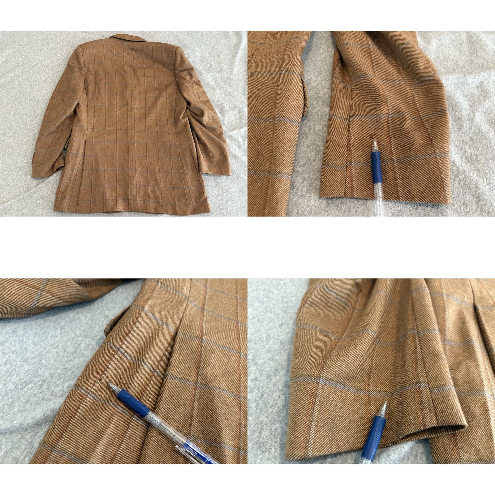Loro Piana VINTAGE Barneys New York Blazer Jacket 42L Brown Cashmere 3-Button Long Mens 90s/Holes Size 42R - 9 Thumbnail