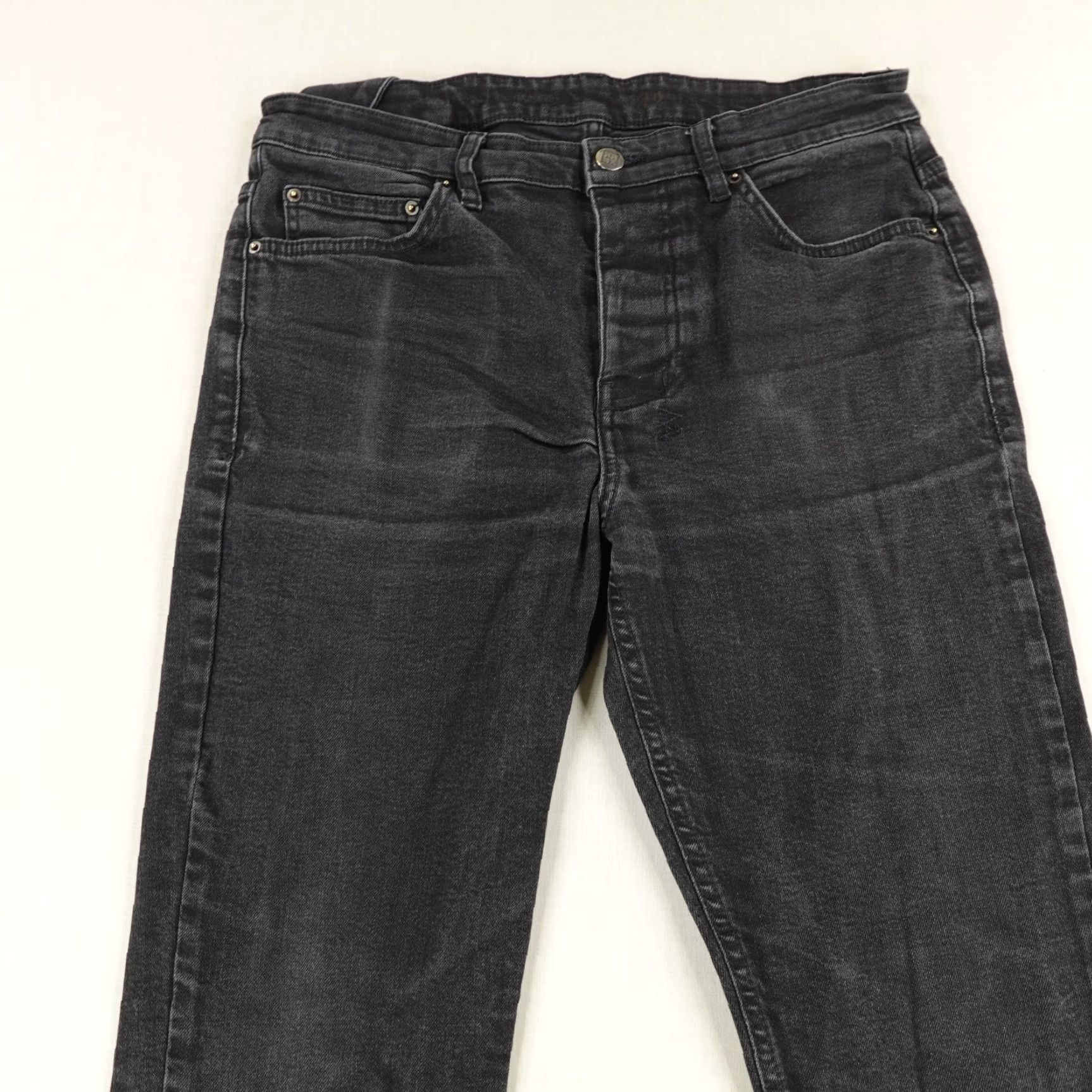 Ksubi VINTAGE Ksubi Jeans Mens 33x30 Slim Fit Black Denim Punk Rock Hip Hop Buttons Zip Size US 31 - 2 Thumbnail