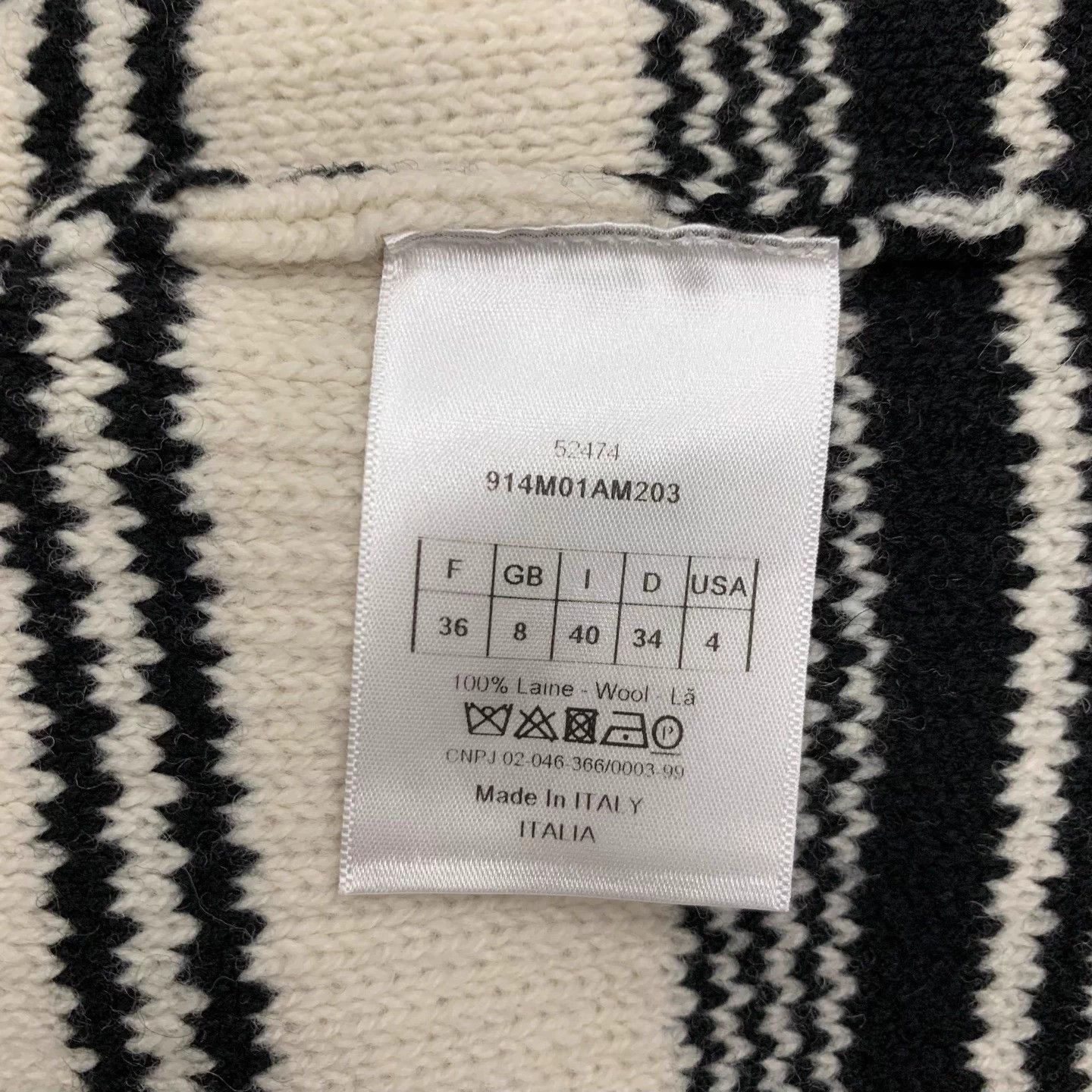 Dior Dior Black White Stripe Wool Fringe Cardi Shawl 36 Size XS / US 0-2 / IT 36-38 - 7 Thumbnail