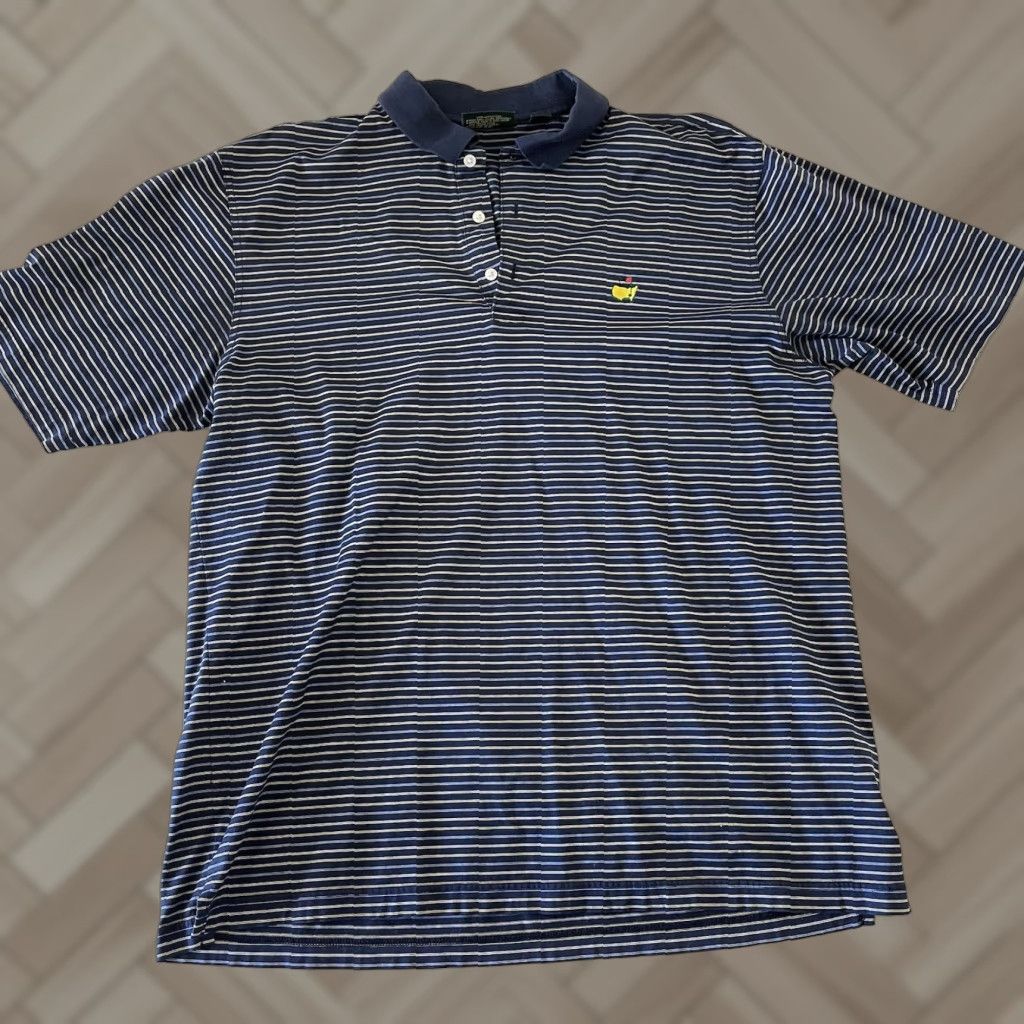 Vintage Amen Corner Masters Polo Shirt Striped Short Sleeve Button-Up XL Blue Mens Polo Shirt Size US XL / EU 56 / 4 - 1 Thumbnail