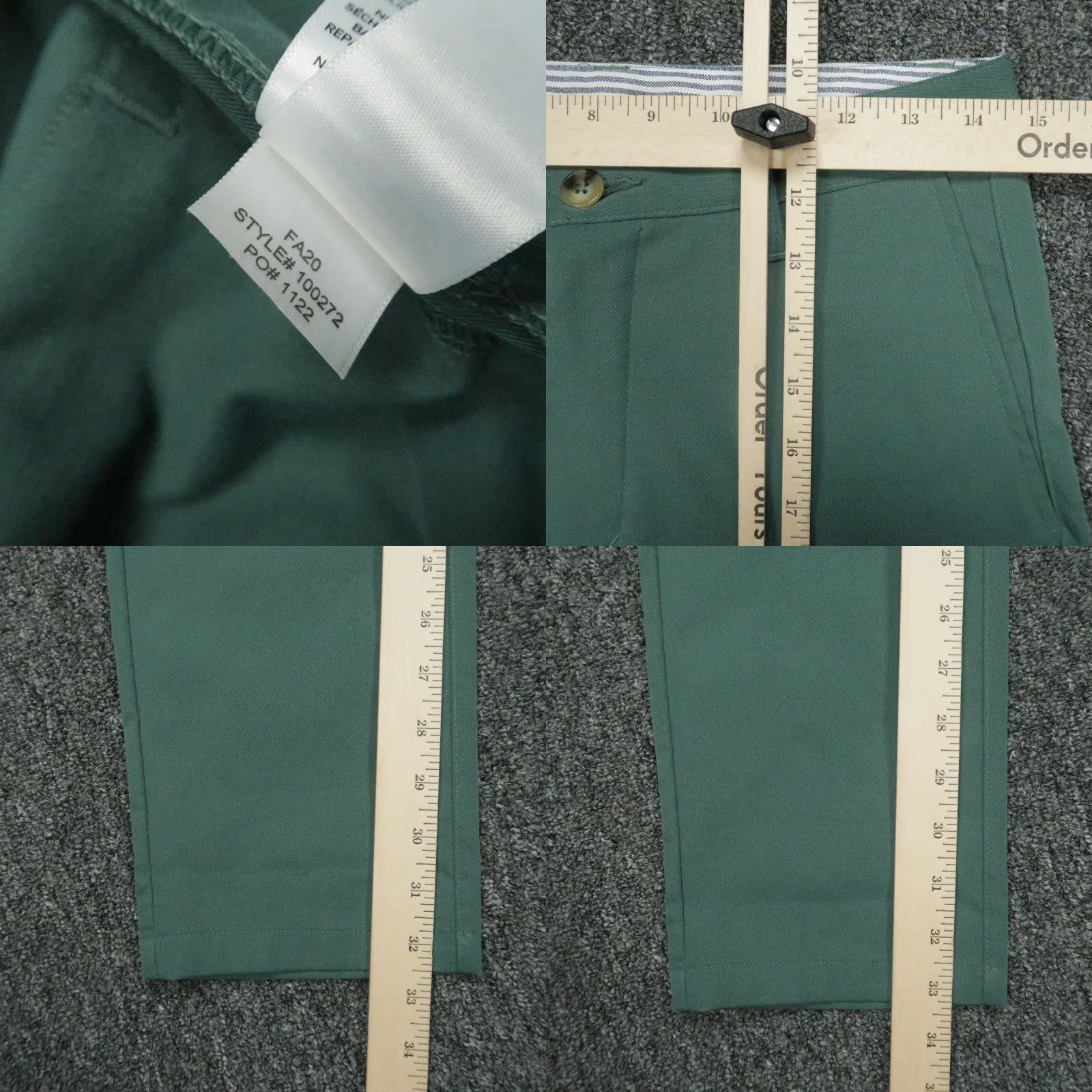 Rhone Rhone Pants Mens 28x34 Green Tech Chino Performance Twill Slim Fit Size US 28 / EU 44 - 8 Thumbnail