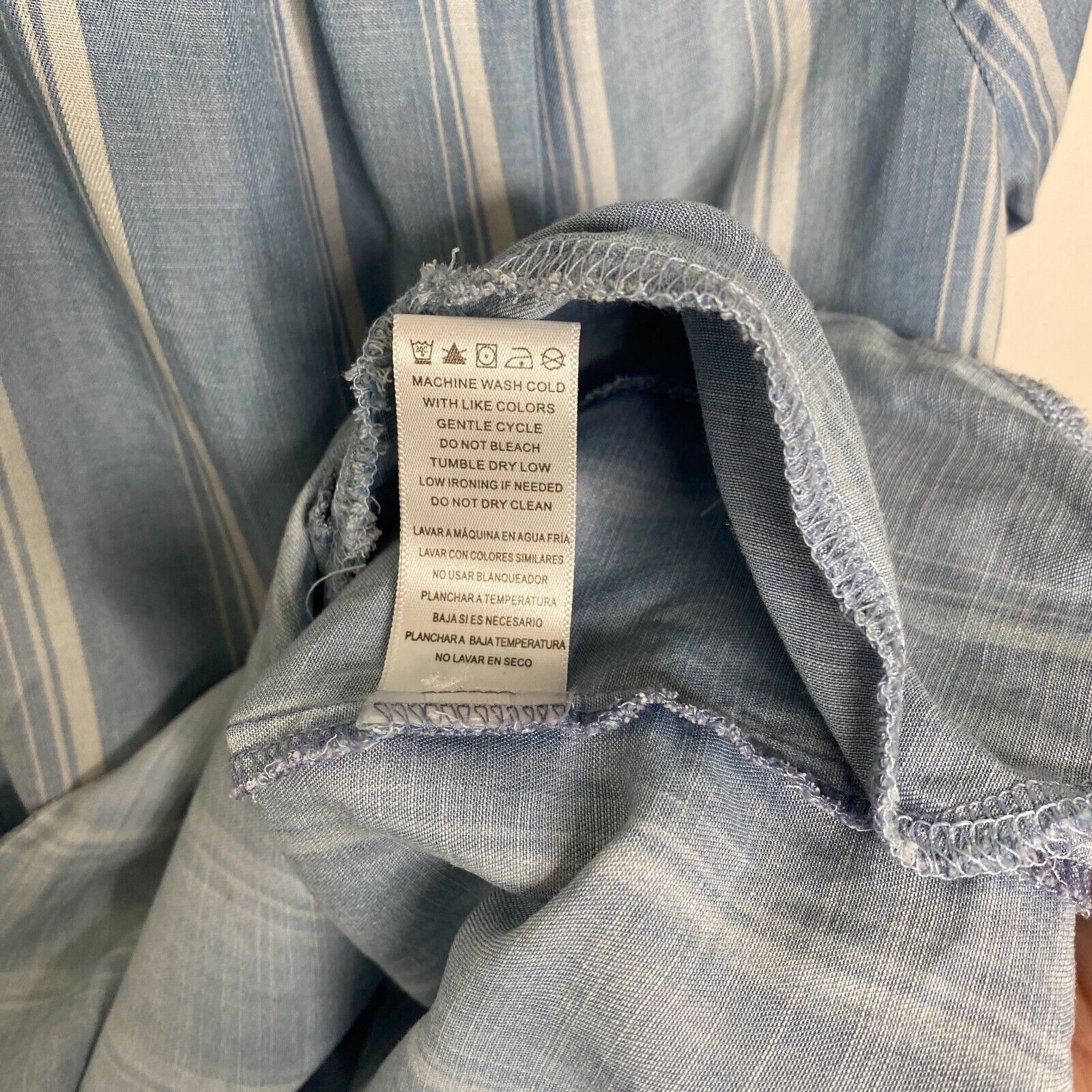Other Billy T Blue White Stripe Linen Off Shoulder Tie-Sleeve Top Size XS / US 0-2 / IT 36-38 - 9 Thumbnail