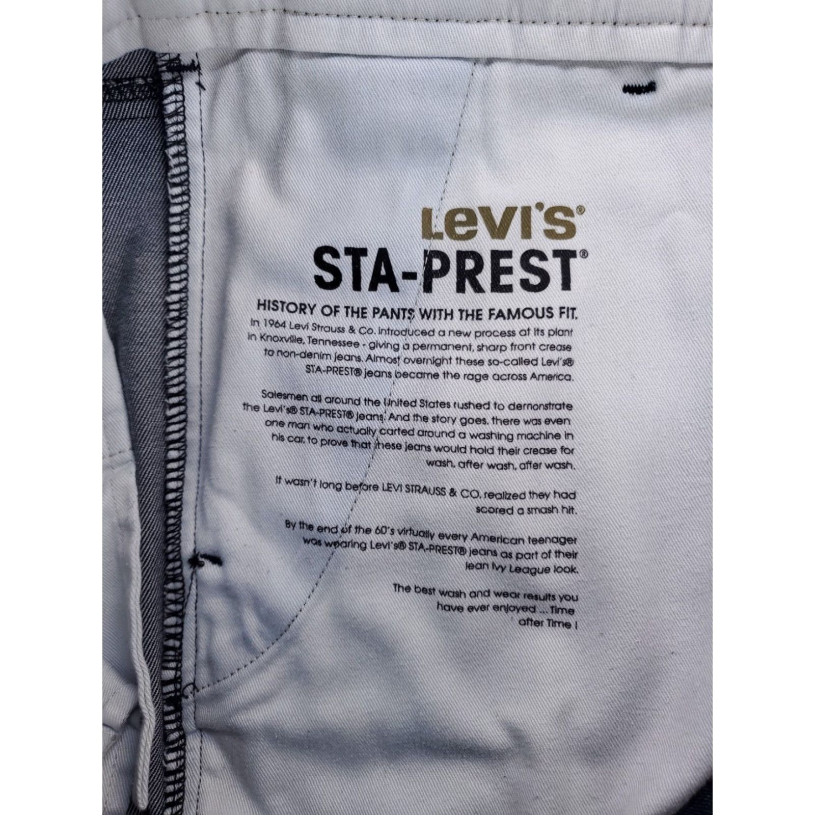 Levi's Levi's Sta-Prest Premium Pants Blue Mens 38 Regular Pants Chino 31 Inseam 38 x 32 (Actual 38 x 30.5) Size US 38 / EU 54 - 4 Thumbnail