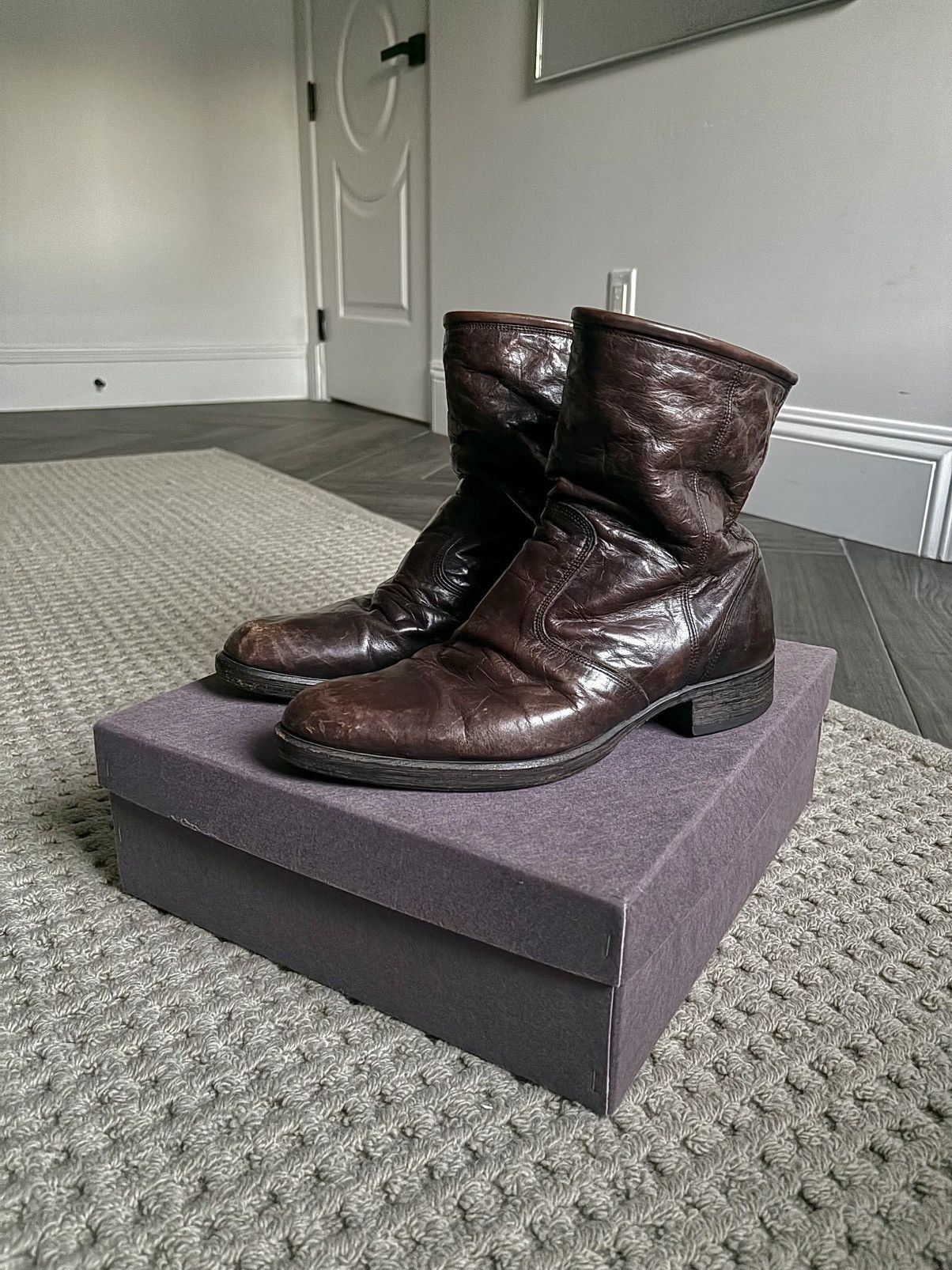 00's Mihara Yasuhiro Wrinkle Leather Boots